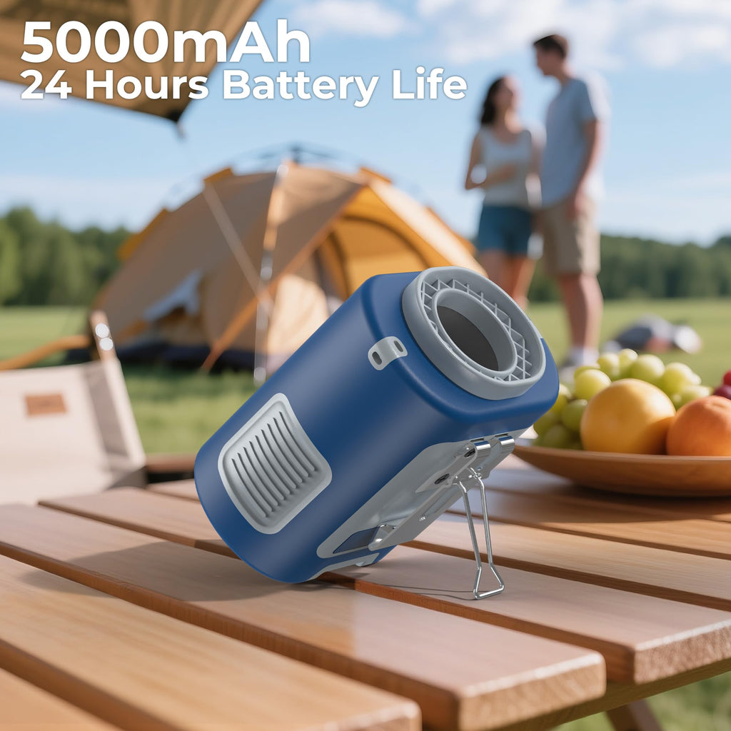AMACOOL Portable Waist Fan Clip On, MAX 40H Work Time, 10000mAh Rechargeable Wearable Shirt Fan with Light, 16000RPM Powerful 5 Speed Belt Fans Personal Cooling Fans for Outdoor Jobsite Camping Travel