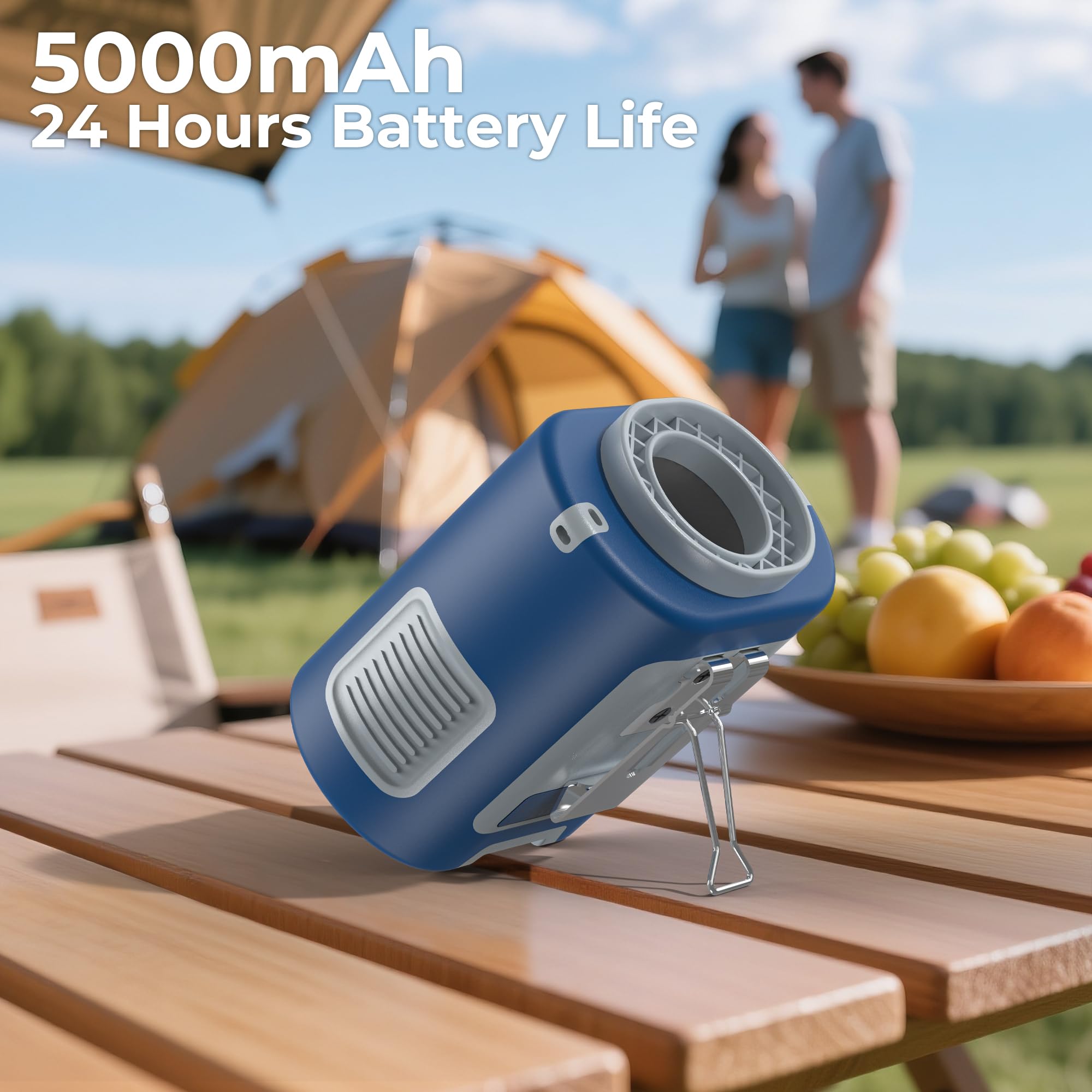 AMACOOL Portable Waist Fan Clip On, MAX 40H Work Time, 10000mAh Rechargeable Wearable Shirt Fan with Light, 16000RPM Powerful 5 Speed Belt Fans Personal Cooling Fans for Outdoor Jobsite Camping Travel