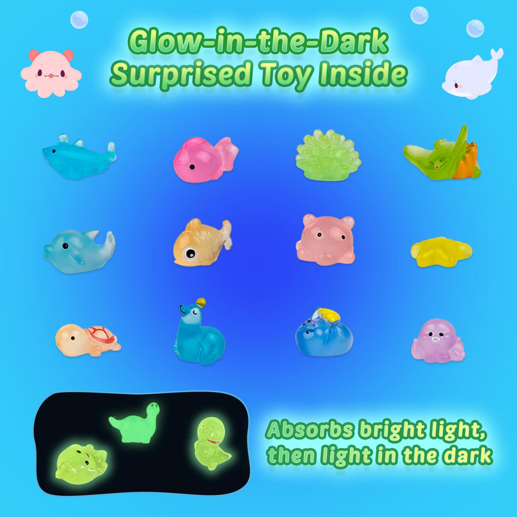 Bath Bombs for Kids, 12 Pcs Bath Bombs with Glow in The Dark Dinosura Surprise Inside, Handmade Organic Bubble Bath Ball Gift Set for Boys and Girls, Gift for Birthday Christmas Easter