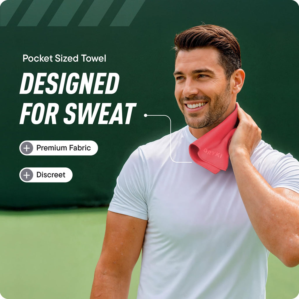 DRYKI Pocket-Sized Sweat Towels - The Original Sweat Absorbing Handkerchiefs - Quick-Dry Microfiber Sweat Rags for Face, Hands, & Body - Men & Women - Gym, Sports, and Work (Desert: 5 Pack)