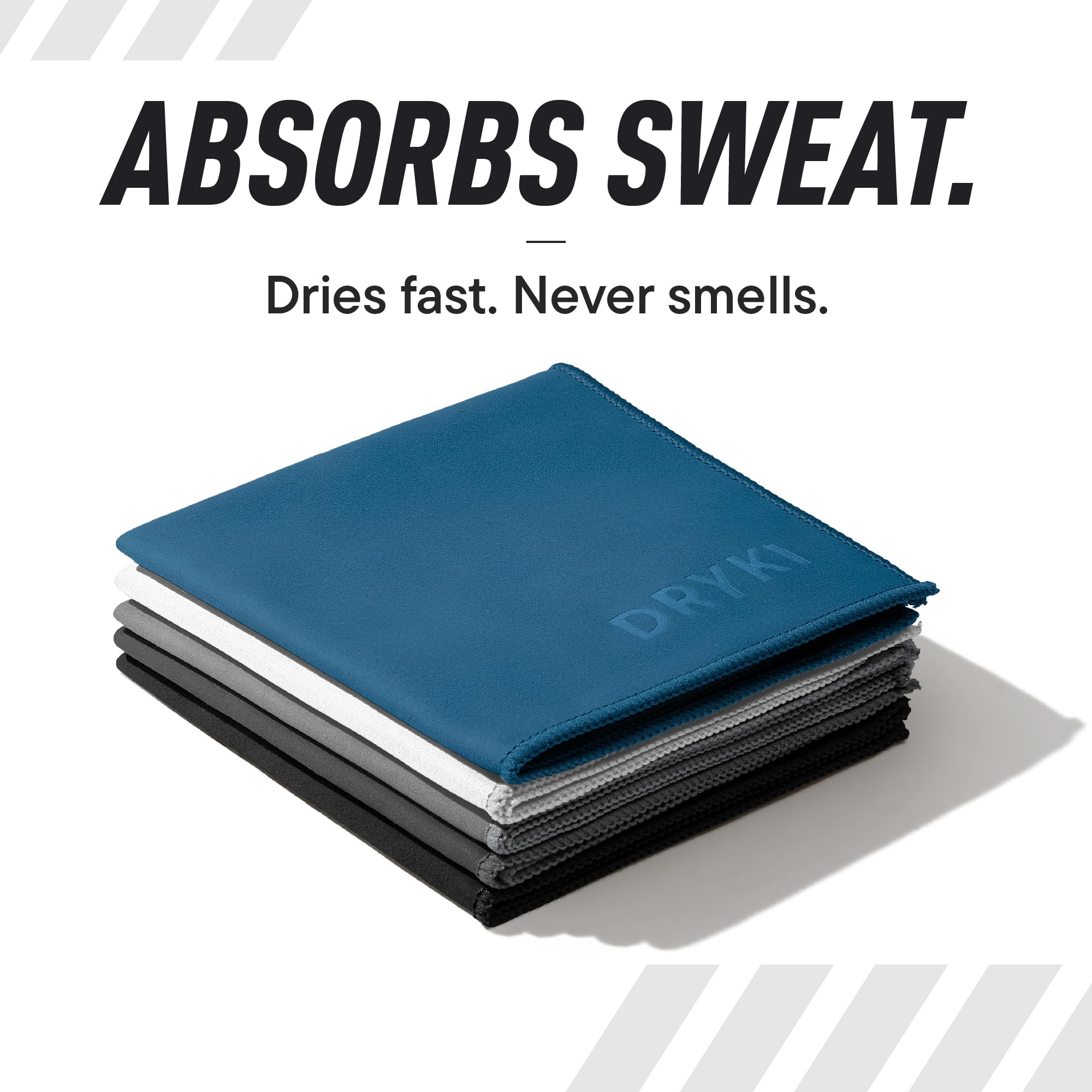 DRYKI Sweat Absorbing Handkerchiefs - The Original Pocket-Sized Sweat Towels - Quick-Dry Microfiber Sweat Rags for Face, Hands, & Body - Men & Women - Gym, Sports, and Work (Forest: 5 Pack)