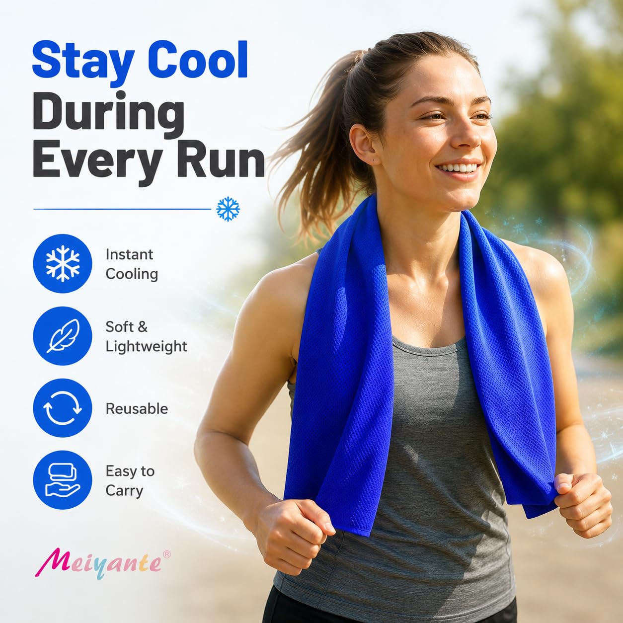 Cooling Towels 43.3" x 15.7" - Ice Towel, Sweat Towel, Cooling Towels for Neck & Face & Cooling Neck Wraps for Summer Heat - Neck Cooler for Quick Cool Down for Gym, Running, Golf, Yoga & Sports