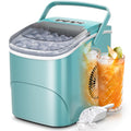 Electactic Ice Makers Countertop,26Lbs/24H,8Pcs in 6Mins,Portable Ice Maker Machine with Self-Cleaning,Interior Lighting,2 Sizes of Bullet Ice for Home/Office/Party(Black)