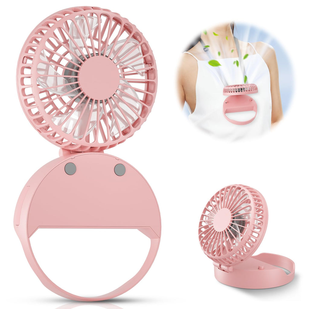 HandFan 10000mAh Neck Fan, 360° Rotation Hands Free Portable Fans for your Neck, 48h Lasting Rechargeable Battery Operated Wearable Necklace Personal Cool Fans for Travel/Disney/Sports/Cycling/Hiking
