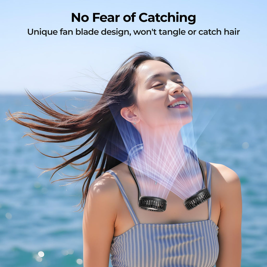 AMACOOL Portable Neck Fan, Lightweight Wearable with Hands-Free Comfort, 360° Adjustable Personal Fan with Ultra Quiet & Strong Wind, Gifts for Men Women Hot Flashes Cruise Travel Outdoor Sports 2026