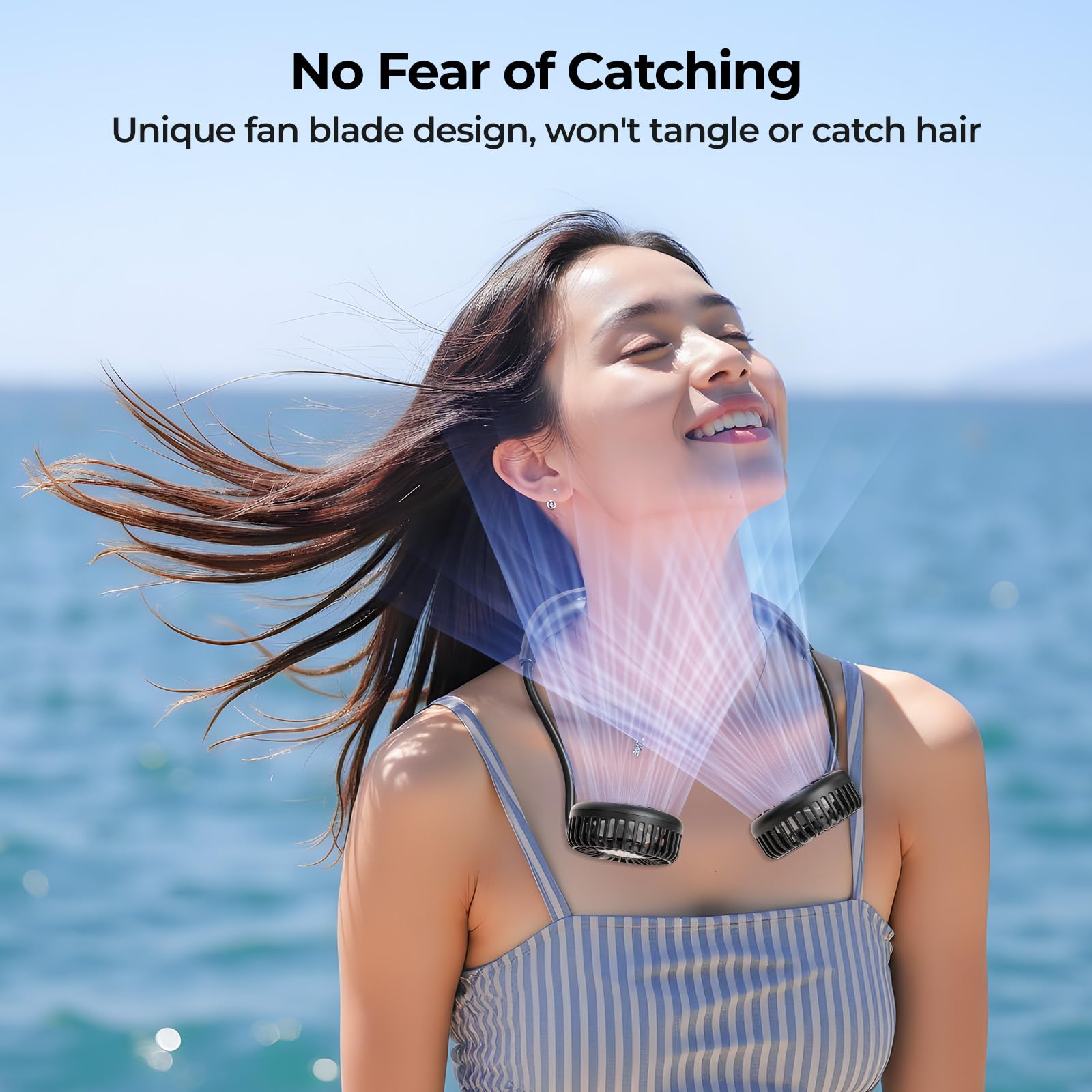 AMACOOL Portable Neck Fan, Lightweight Wearable with Hands-Free Comfort, 360° Adjustable Personal Fan with Ultra Quiet & Strong Wind, Gifts for Men Women Hot Flashes Cruise Travel Outdoor Sports 2026