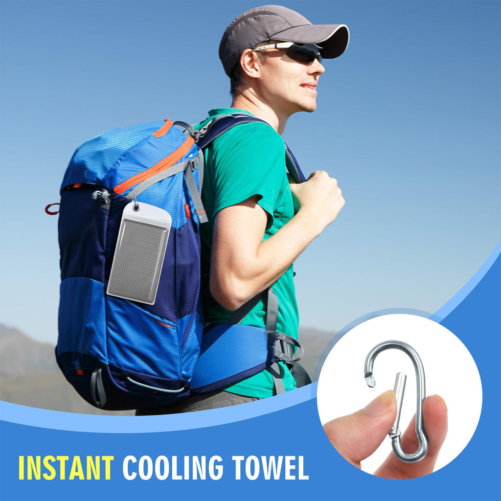 Hemndic 4 Pack Cooling Towels (40"x12"), Soft Breathable Cooling Towels for Neck and Face, Microfiber Workout Towels for Yoga, Golf, Running, Hiking & More Activities