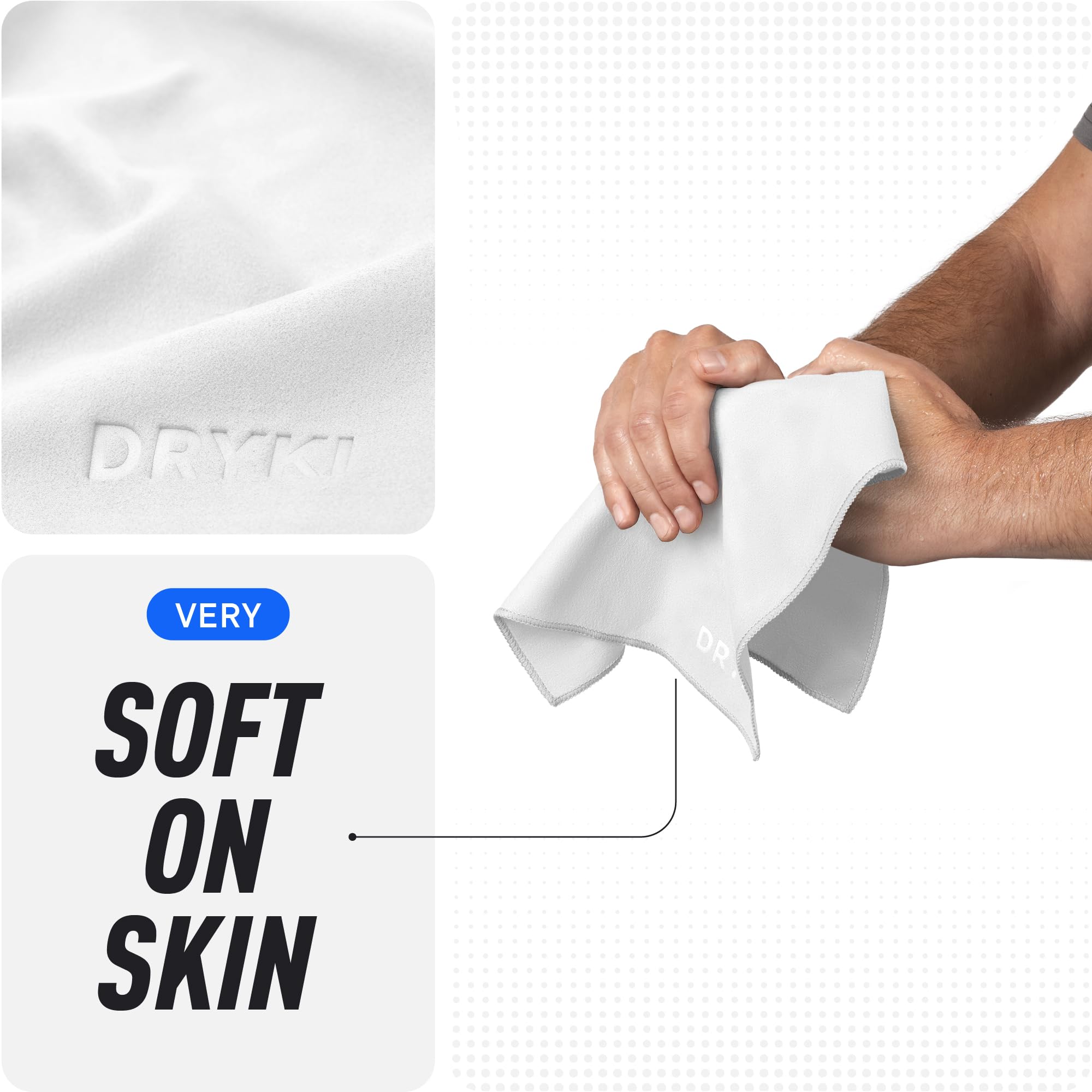 DRYKI Pocket-Sized Sweat Towels - The Original Sweat Absorbing Handkerchiefs - Quick-Dry Microfiber Sweat Rags for Face, Hands, & Body - Men & Women - Gym, Sports, and Work (Desert: 5 Pack)