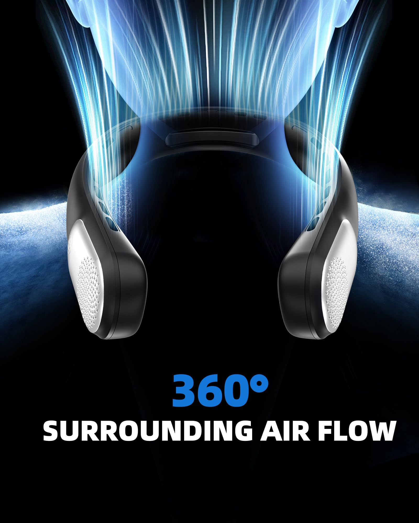 Neck Fan, Portable 4000 mAh Battery Operated Personal Fan with LED Display, 3 Wind Speed, Fast Cooling, Fast Cooling,USB Rechargeable Fan for Women Outdoor Purple