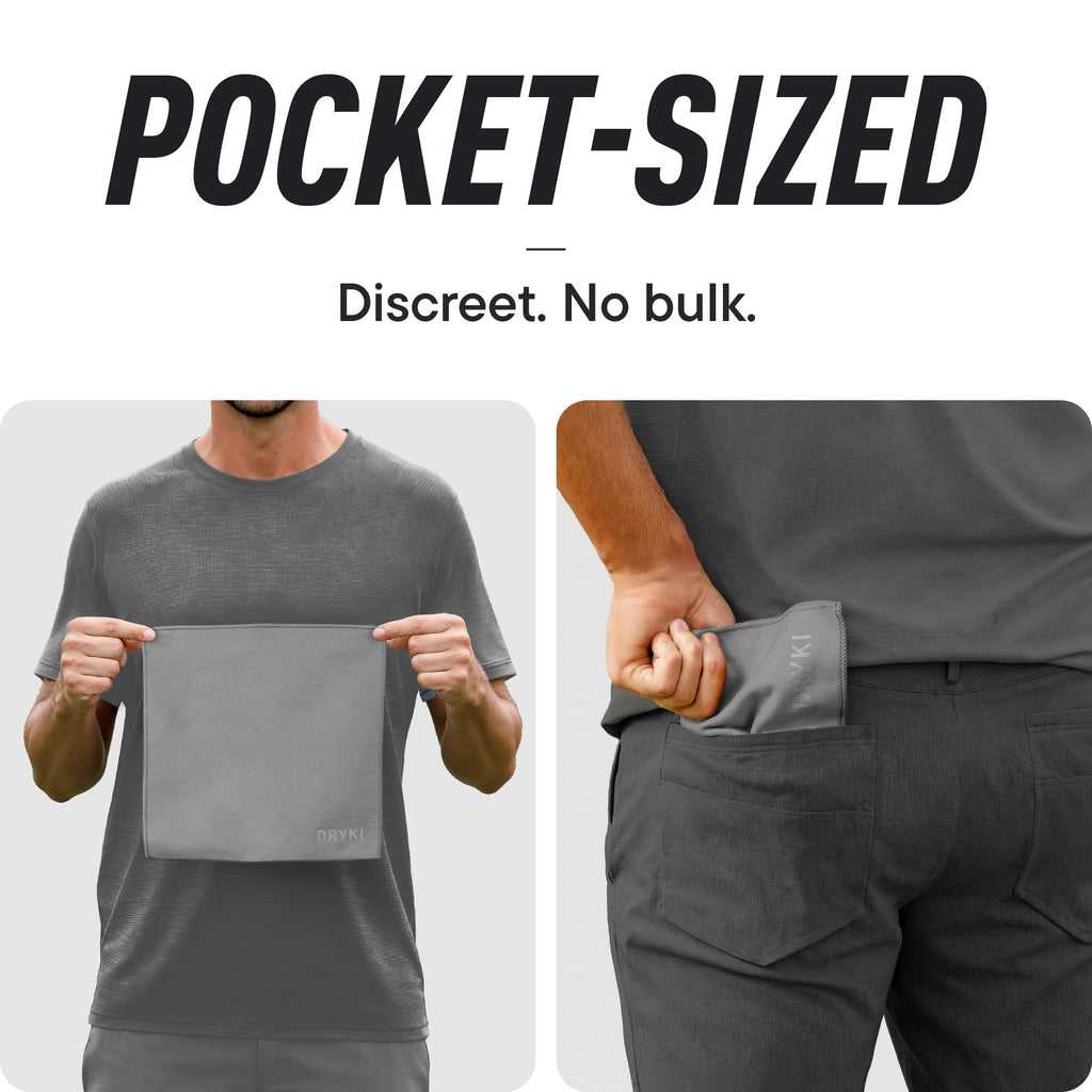 DRYKI Pocket-Sized Sweat Towels - The Original Sweat Absorbing Handkerchiefs - Quick-Dry Microfiber Sweat Rags for Face, Hands, & Body - Men & Women - Gym, Sports, and Work (Desert: 5 Pack)