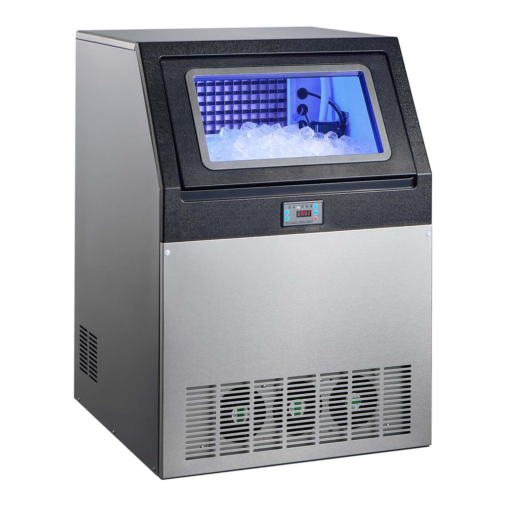 VEVOR Commercial Ice Maker Machine, 80 lbs/24h with 13 lbs Storage Capacity, Countertop/Freestanding/Under Counter, Stainless Steel Ice Maker with LED Display & Self-Cleaning, for Home Bar Restaurant