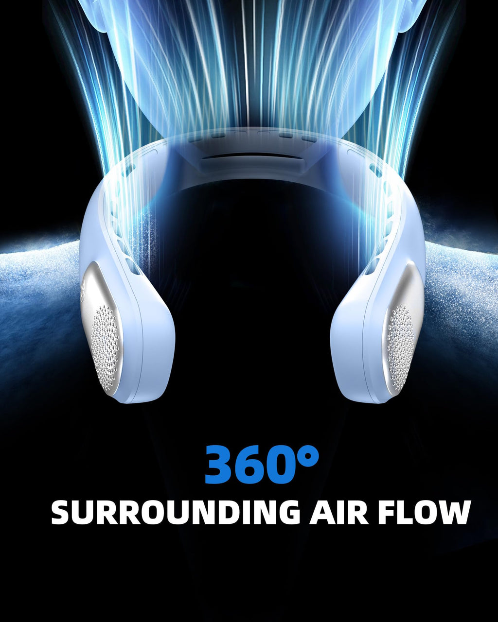 Neck Fan, Portable 4000 mAh Battery Operated Personal Fan with LED Display, 3 Wind Speed, Fast Cooling, Fast Cooling,USB Rechargeable Fan for Women Outdoor Purple