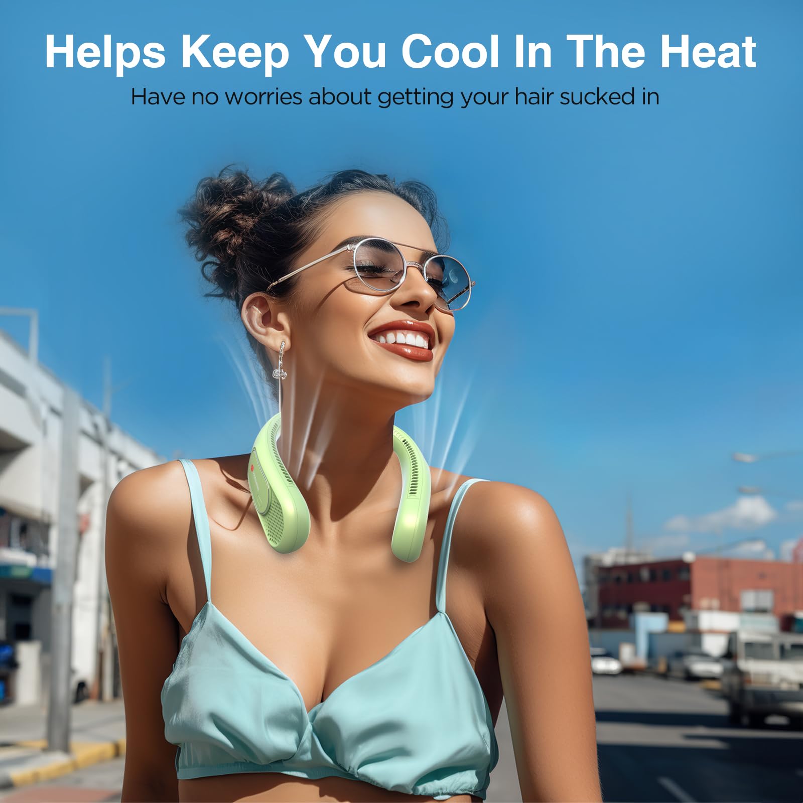 Hotsales Neck Fan, Hands Free Bladeless Neck Fans Portable Rechargeable, 6000 mAh Battery Operated Wearable Personal Fan, Cooling Neck Fan, 3 Speeds, USB Fan Gifts for Men, Women, Travel, Outdoor