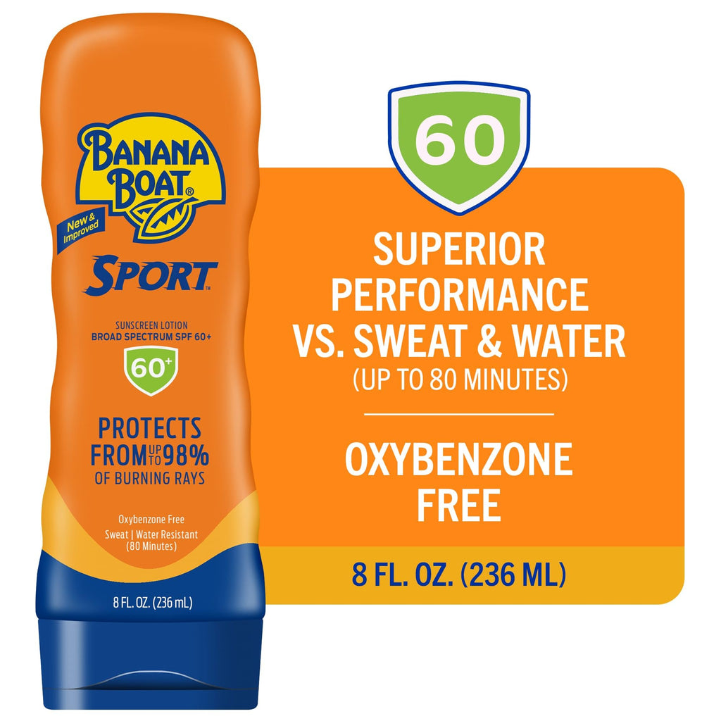 Banana Boat Sport Sunscreen Lotion, SPF 50, 10 Oz Each, Twin Pack | HIGH-PERFORMANCE SUNSCREEN with a non-greasy feel and won't clog pores