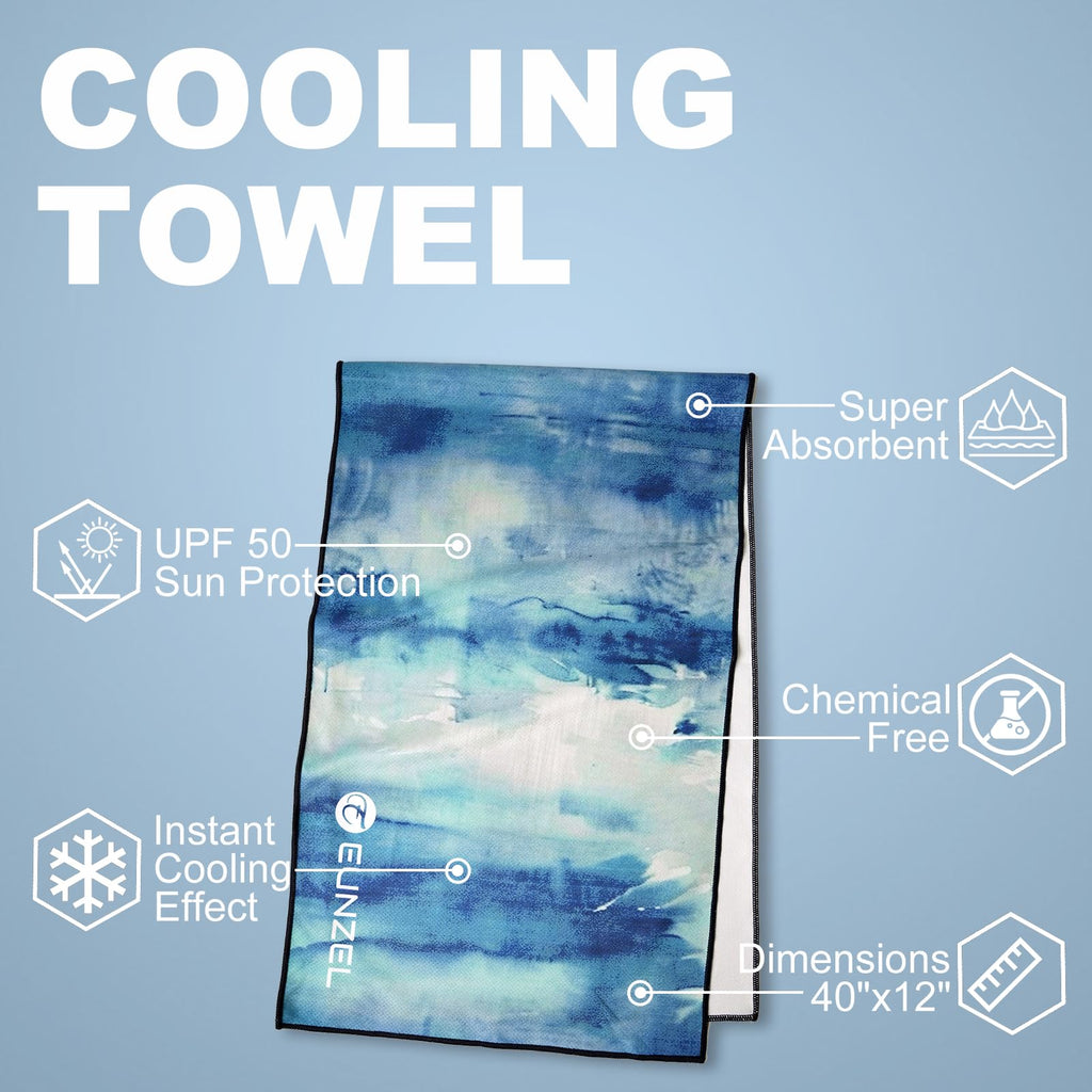 Eunzel Cooling Towel, Ice Towel for Neck, Soft Microfiber Chilly Towel Stay Cool for Sports, Yoga, Running, Gym, Workout, Biking, Camping & Outdoor Activities 40"x12"