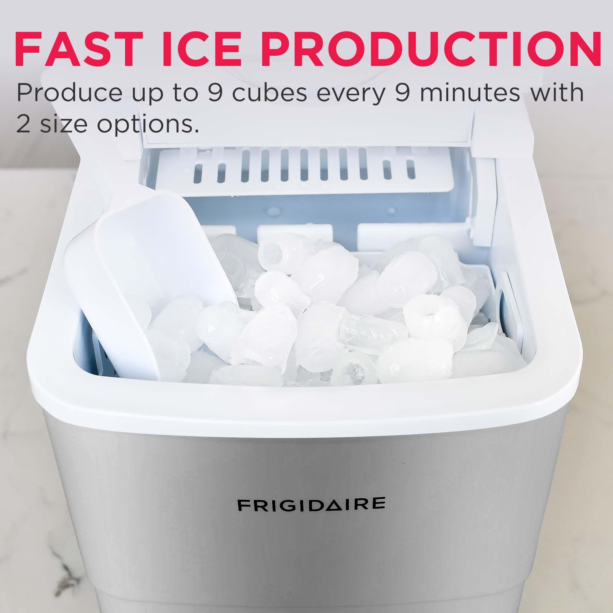 Frigidaire EFIC108 Counter top Portable, 26 lb per Day Compact Ice Maker Machine
