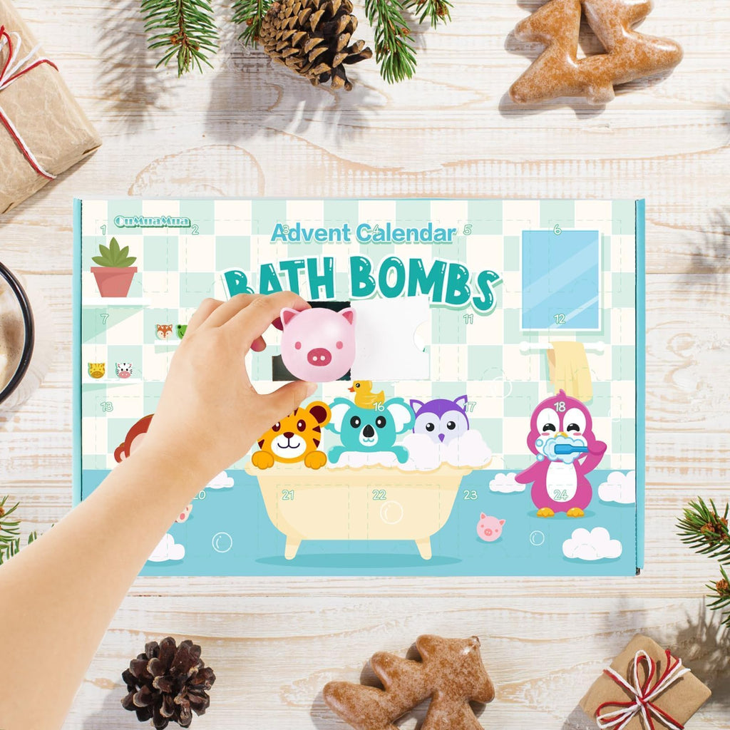 Bath Bombs for Kids with Surprise Toys Inside, 12 Pcs Bubble Bath Fizzy Balls with 12 Animal Shapes, Natural Bath Bombs Valentine's Day Easter Children's Day Gift Set for Kids Girls Boys Toddlers