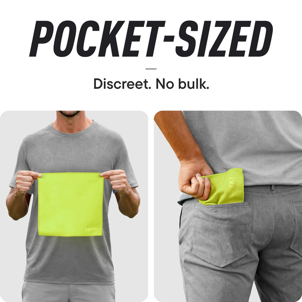 DRYKI Pocket-Sized Sweat Towels - The Original Sweat Absorbing Handkerchiefs - Quick-Dry Microfiber Sweat Rags for Face, Hands, & Body - Men & Women - Gym, Sports, and Work (Desert: 5 Pack)