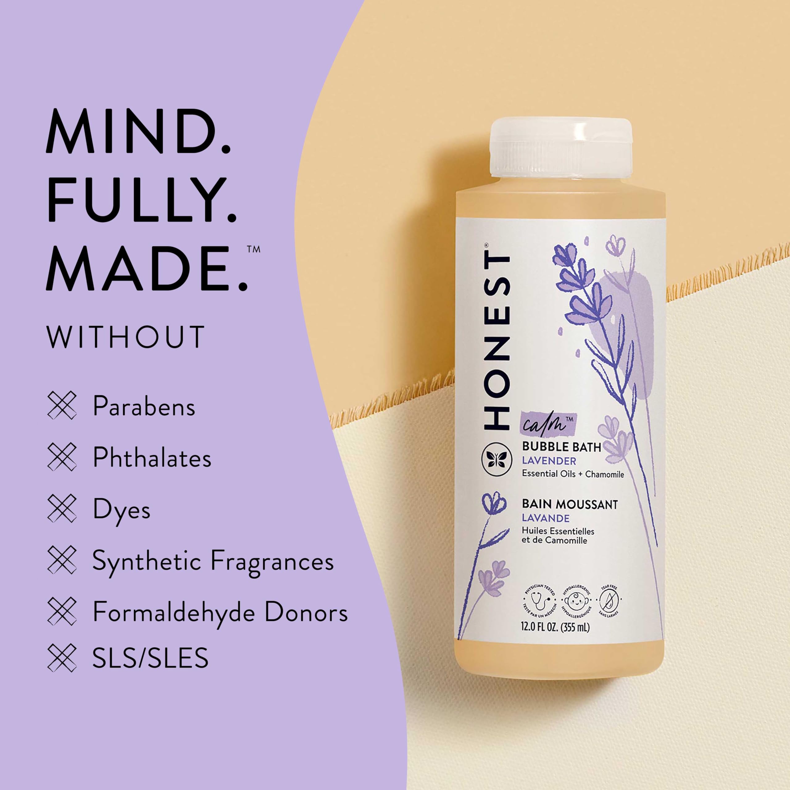 The Honest Company Foaming Bubble Bath, Naturally Derived, Tear-free, Hypoallergenic, Citrus Vanilla Refresh, 12 fl oz