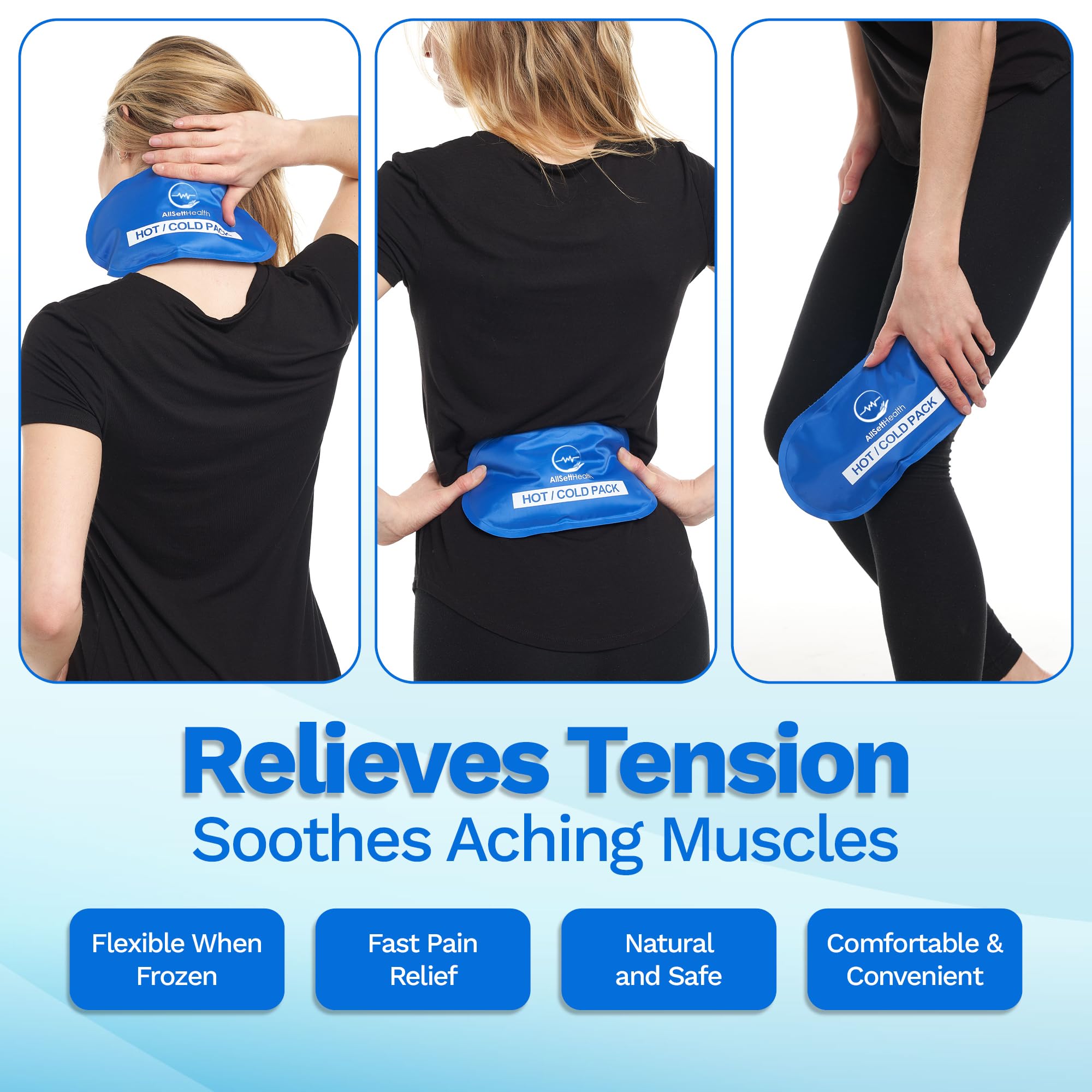 Neck Ice Pack Wrap with 2 Reusable Gel Ice Packs, Flexible Ice Wrap for Neck, Shoulders, Knees, Wrists, Soft Cooling Towel Compress for Post Surgery, Tonsillectomy, Migraine, Sore Muscle Pain Relief