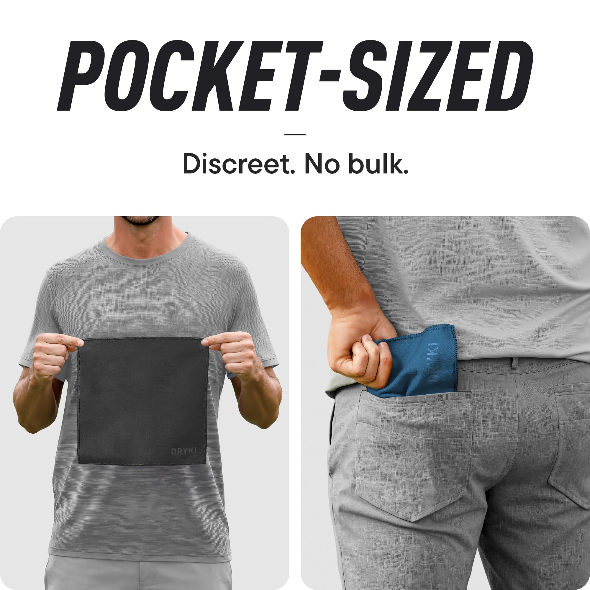 DRYKI Sweat Absorbing Handkerchiefs - The Original Pocket-Sized Sweat Towels - Quick-Dry Microfiber Sweat Rags for Face, Hands, & Body - Men & Women - Gym, Sports, and Work (Forest: 5 Pack)