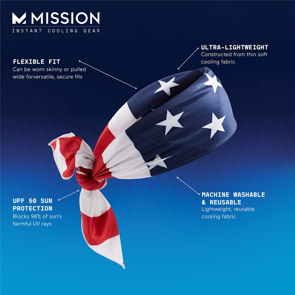 MISSION Cooling Bandana - Lightweight & Breathable - Cools Up to 2 Hours - UPF 50 Sun Protection - Machine Washable