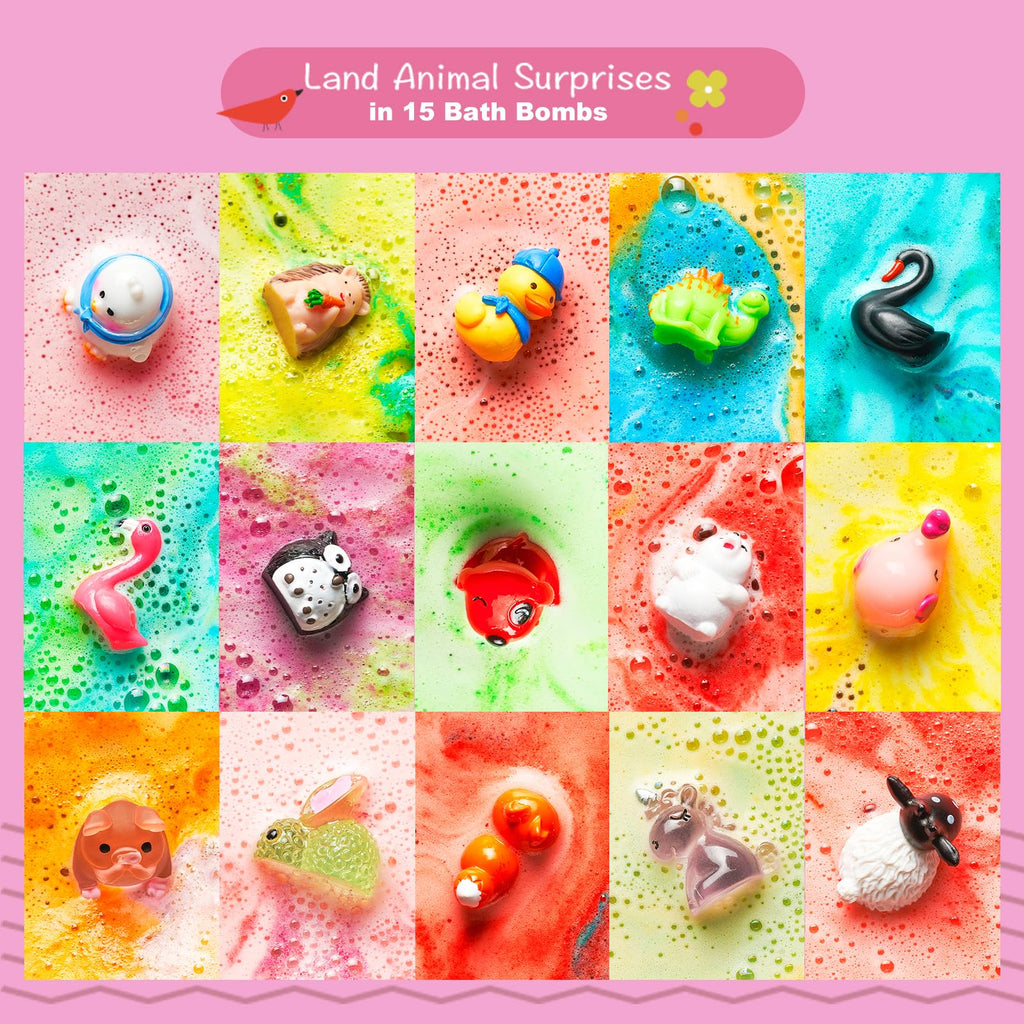 Sea Surprise Bath Bombs for Kids, 15 Pack Organic Fizzy Bath Bombs Gift Set with Hidden Ocean Toys, Gentle & Scented, Kid-Safe & Fun Bath Time, Ideal Christmas Gift & Stocking Stuffer for Kids