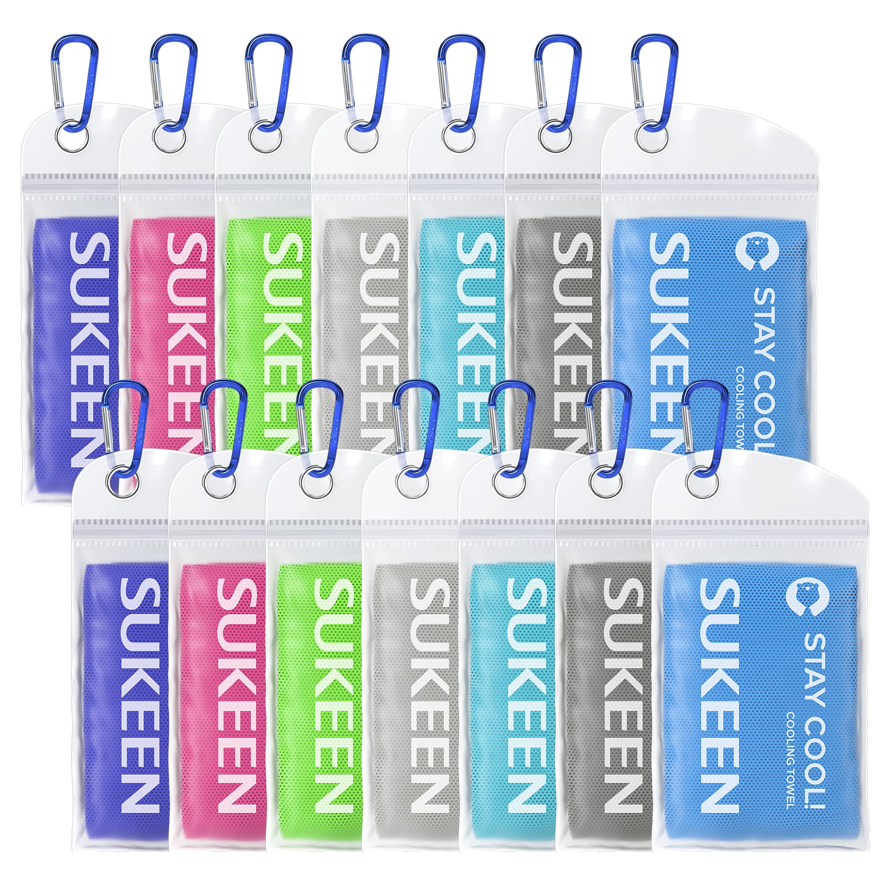 Sukeen Cooling Towel (40"x12") for Neck & Head - Soft Breathable Chilly Sweat Towel for Yoga, Golf, Gym, Camping, Running, Workout & More Activities
