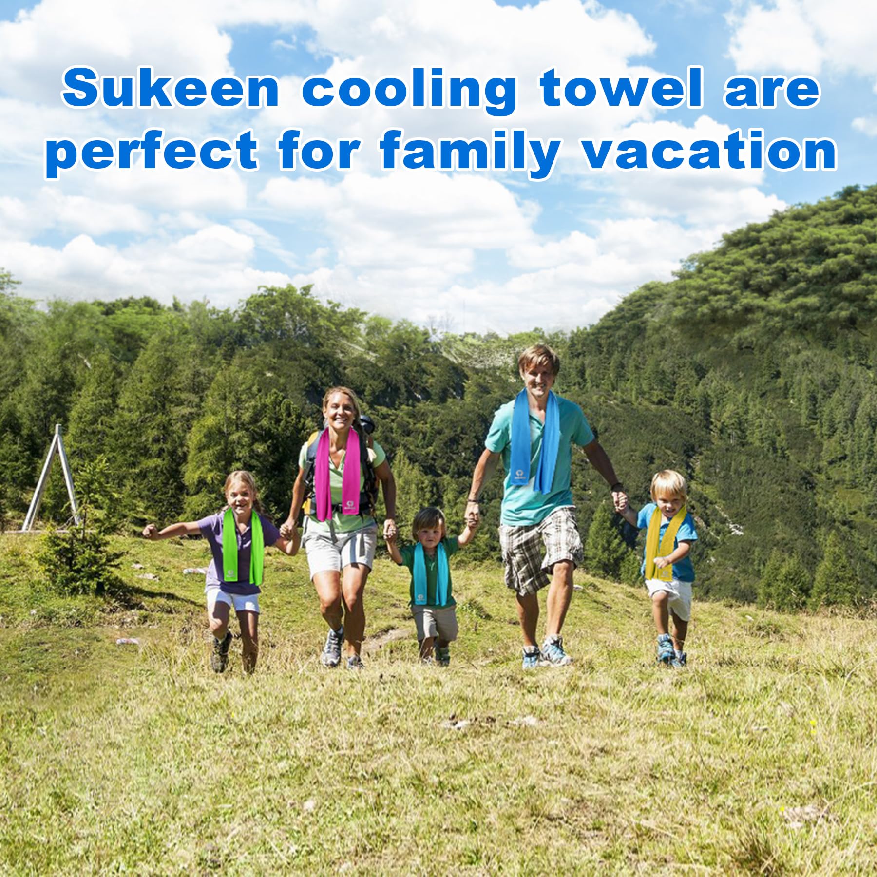 Sukeen Cooling Towel (40"x12") for Neck & Head - Soft Breathable Chilly Sweat Towel for Yoga, Golf, Gym, Camping, Running, Workout & More Activities
