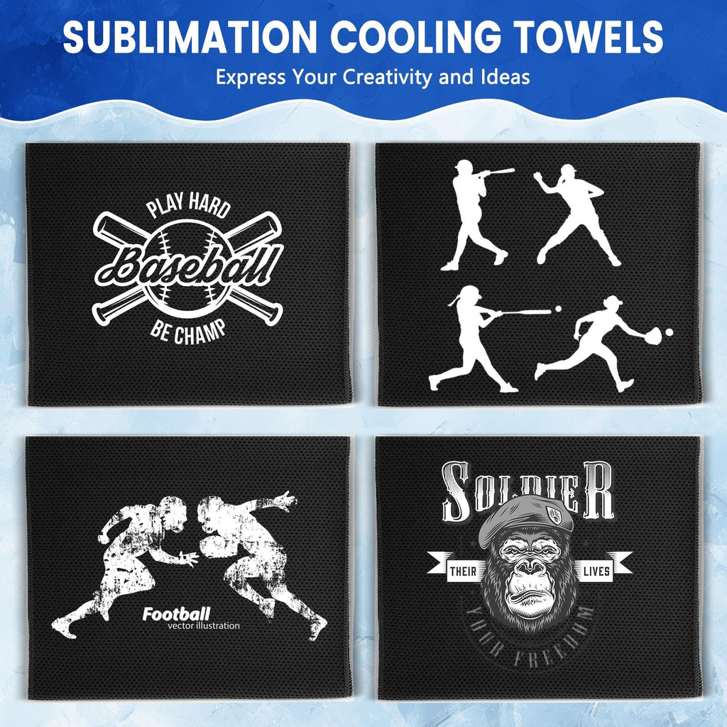 Hosuly 1000 Pack Cooling Towels Bulk 40 x 12 Inch Large Chilly Breathable Sweat Sports Cold Towels Sublimation Microfiber Ice Neck Rag for Hot Weather Workout Gym Team Gift (Dark Blue)