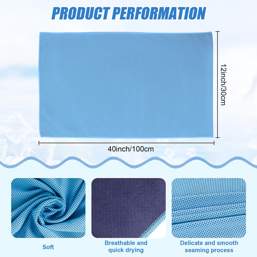 4 Pack Cooling Towels Cloth for Neck and Face, Ice Cool Towel Cold Rags for Sports Gym Fitness Yoga Running Tennis Baseball Hiking Camping(Y-4PACK-02)