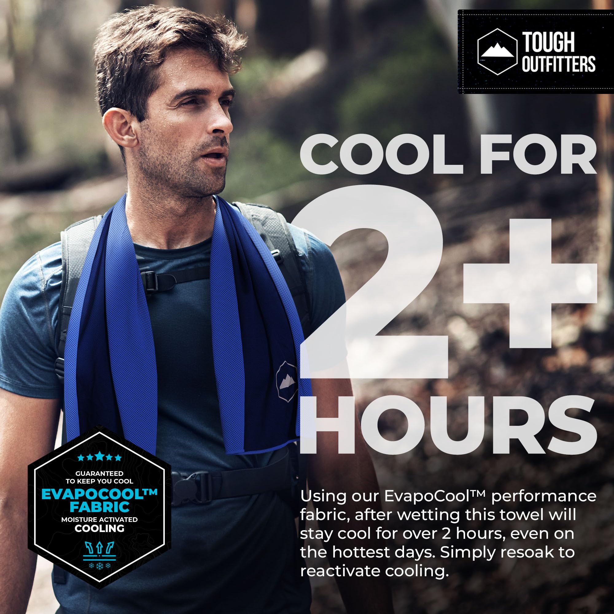 Tough Outdoors Cooling Towels for Neck Face - Neck Cooling Towel for Hot Weather Yoga Sports Golf Sweat - Instant Cold Towel