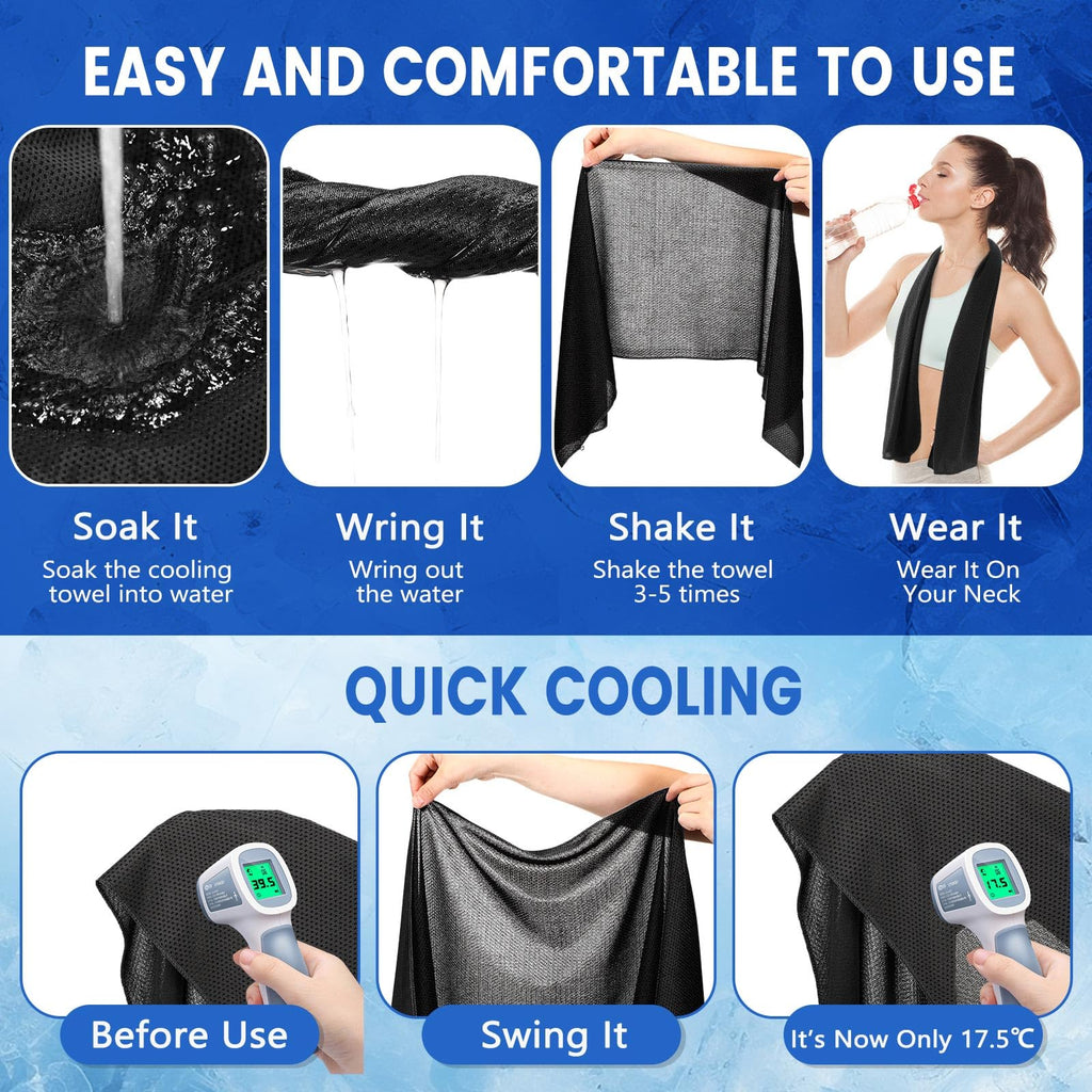 Hosuly 1000 Pack Cooling Towels Bulk 40 x 12 Inch Large Chilly Breathable Sweat Sports Cold Towels Sublimation Microfiber Ice Neck Rag for Hot Weather Workout Gym Team Gift (Dark Blue)