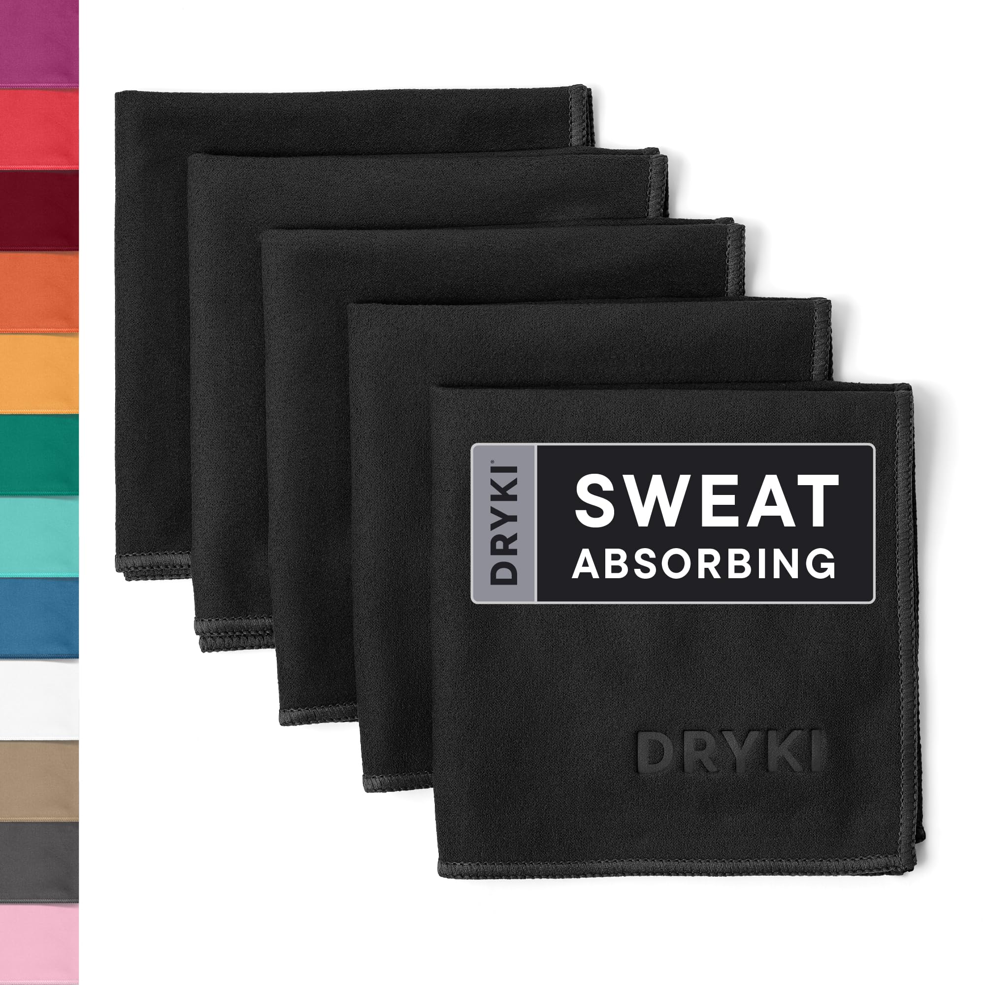 DRYKI Pocket-Sized Sweat Towels - The Original Sweat Absorbing Handkerchiefs - Quick-Dry Microfiber Sweat Rags for Face, Hands, & Body - Men & Women - Gym, Sports, and Work (Desert: 5 Pack)