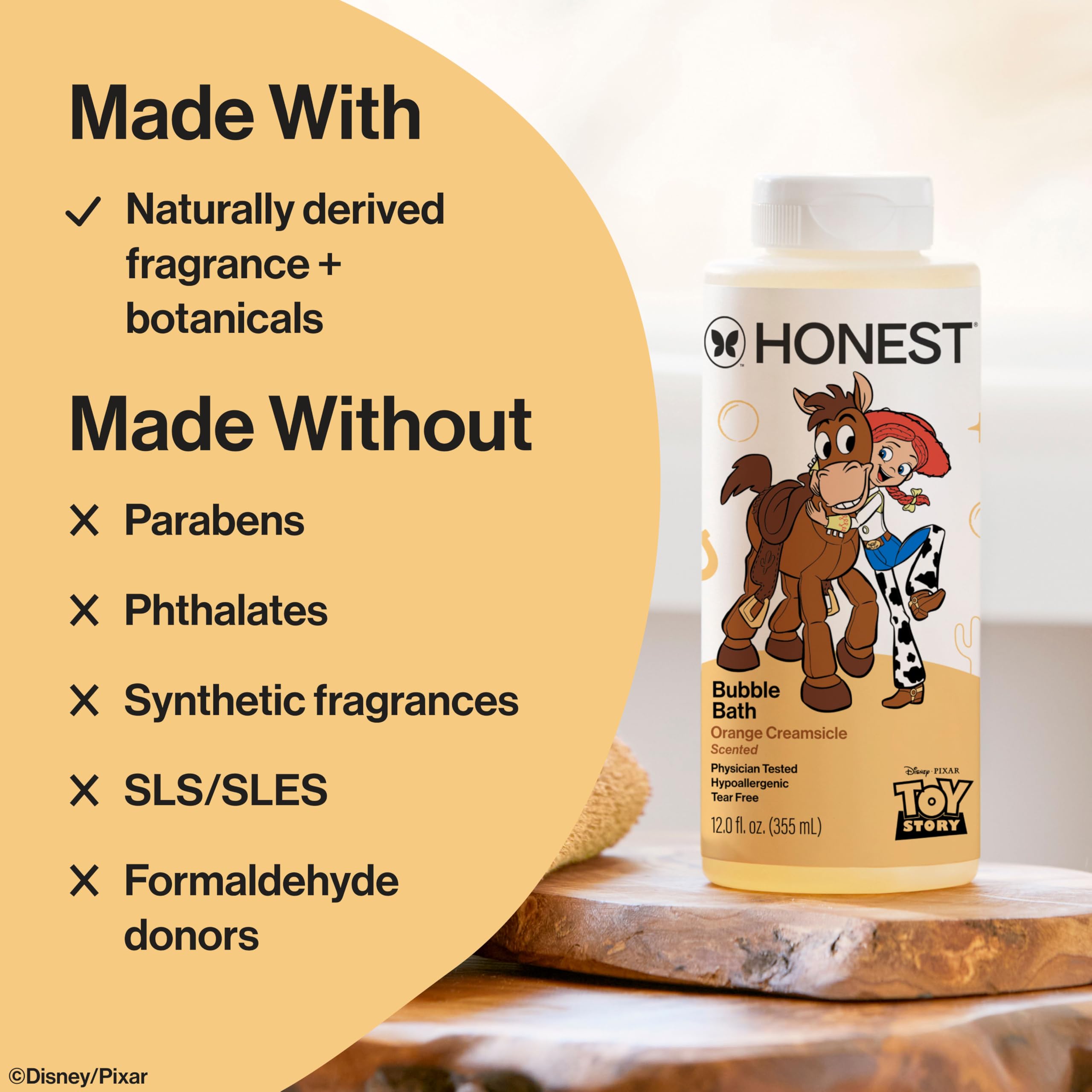 The Honest Company Foaming Bubble Bath, Naturally Derived, Tear-free, Hypoallergenic, Citrus Vanilla Refresh, 12 fl oz