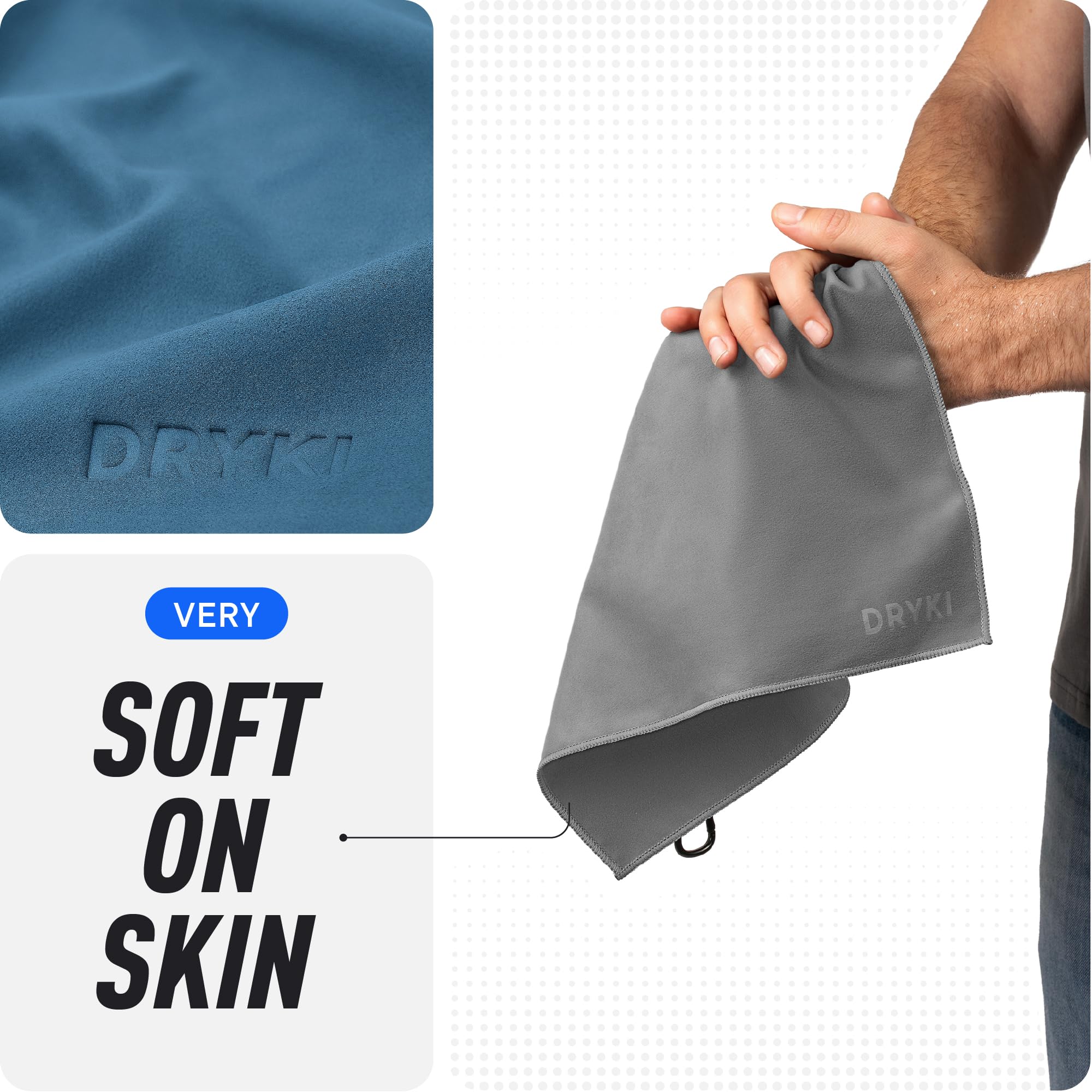 DRYKI Pocket-Sized Sweat Towels - The Original Sweat Absorbing Handkerchiefs - Quick-Dry Microfiber Sweat Rags for Face, Hands, & Body - Men & Women - Gym, Sports, and Work (Desert: 5 Pack)