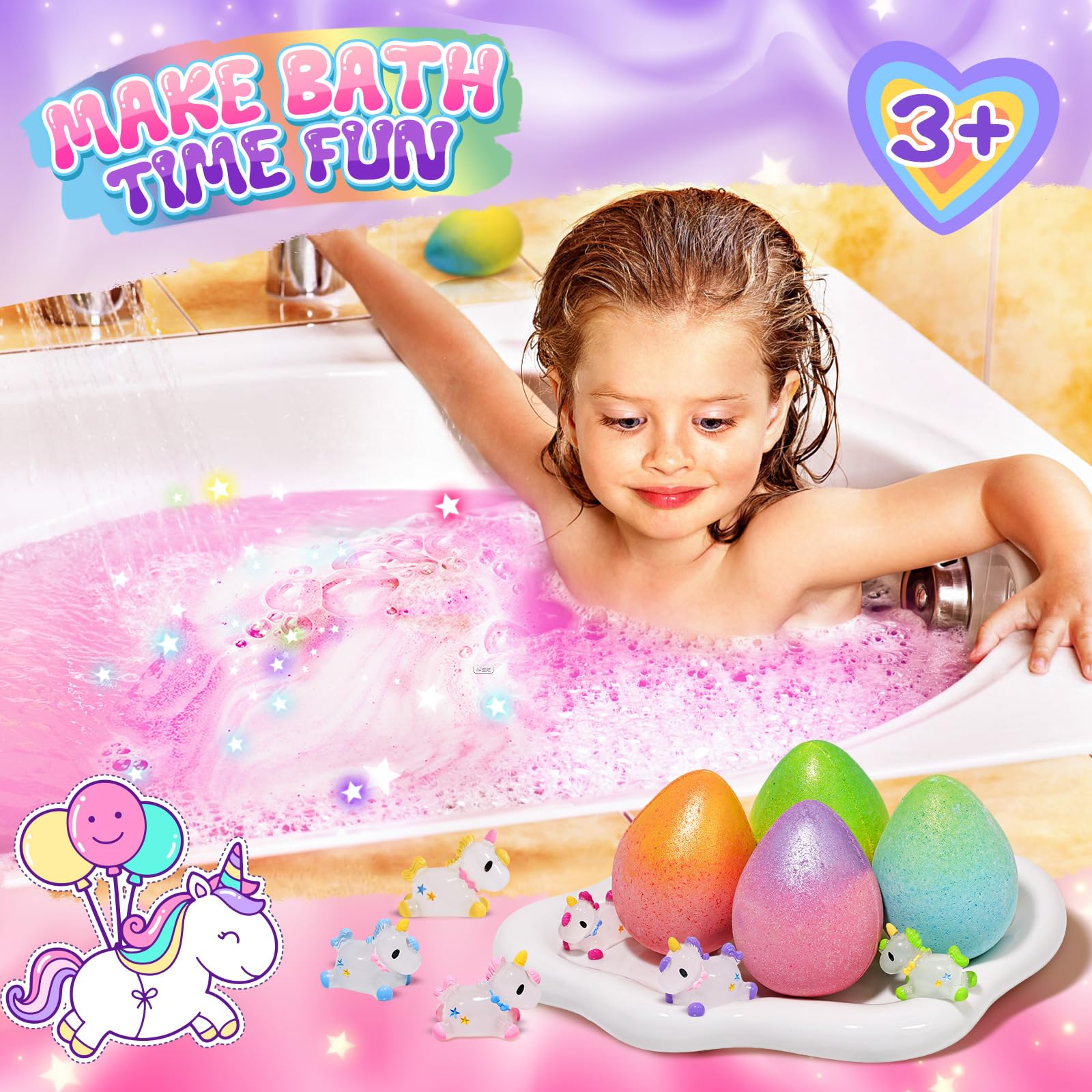 Qivatex Bath Bombs for Kids with Dinosaur Toys Inside, Natural Organic | Fun Bubble Bath Gift Set, Perfect for Fathers Day & Kids Birthday Presents. Gentle Formula for Daily Bath Time