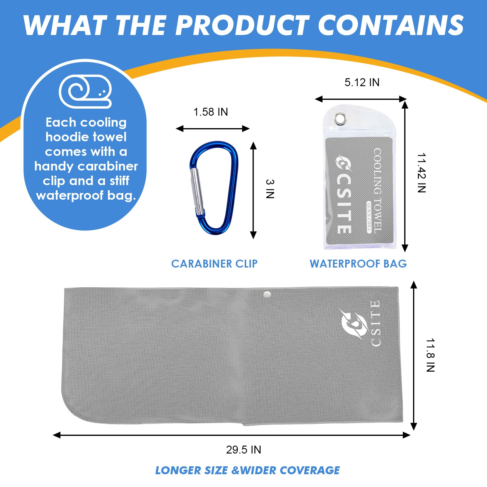 CSITE Cooling Hoodie Towels, Instant Cooling Towels for Neck and Face, UPF 50 Sun Protection, Ice Towel for Hot Weather, Head Towel for Sports, Camping, Cycling & More Activities