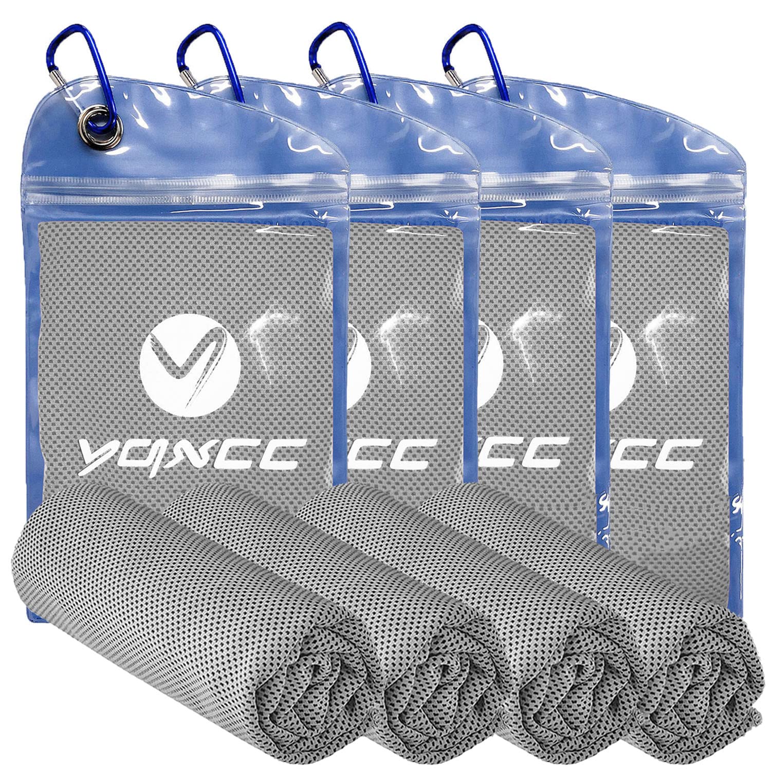 YQXCC 4 Pack Cooling Towels (47"x12"), Ice Cool Neck Towel, Soft Breathable Microfiber for Yoga, Golf, Gym, Running, Camping & Hot Weather