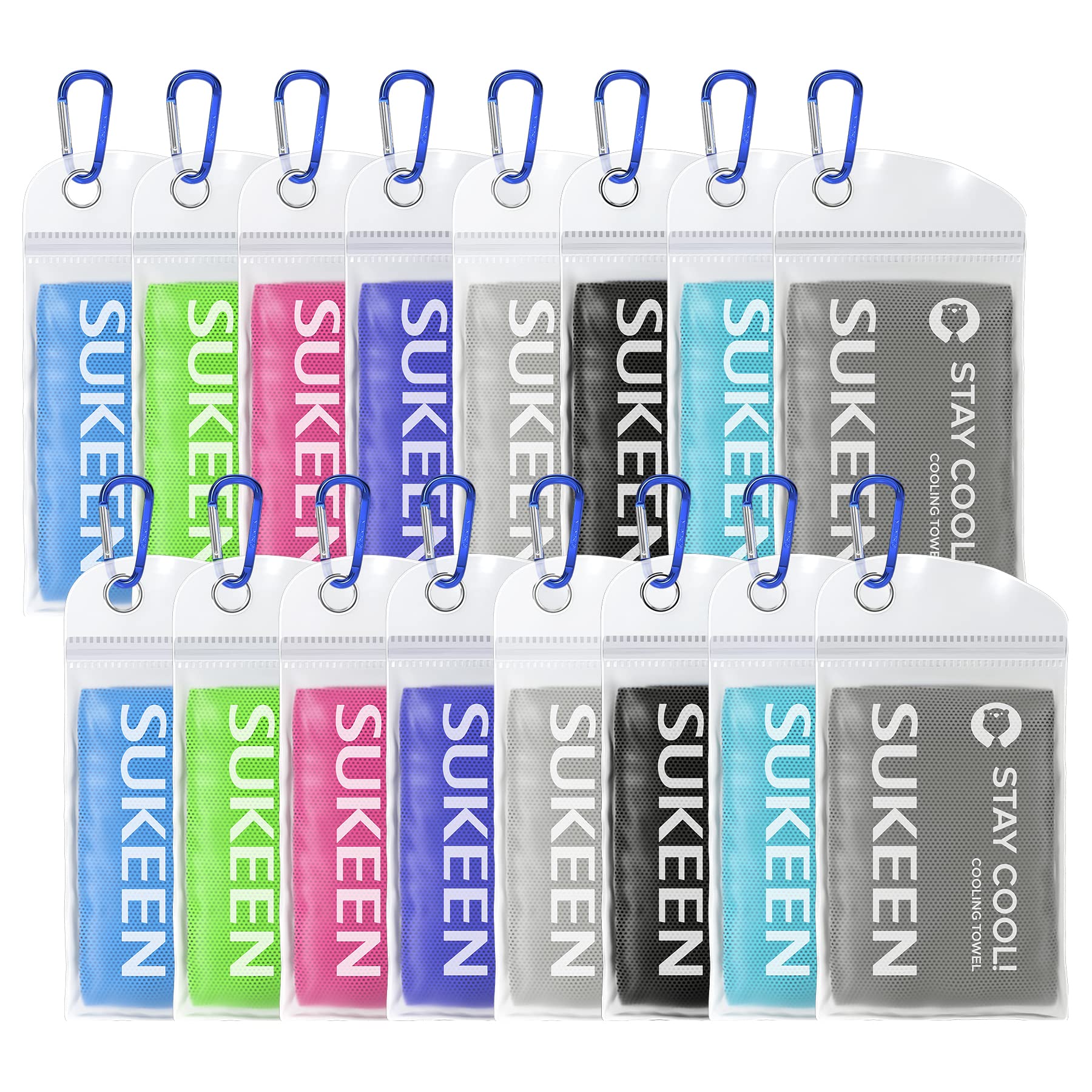 Sukeen Cooling Towel (40"x12") for Neck & Head - Soft Breathable Chilly Sweat Towel for Yoga, Golf, Gym, Camping, Running, Workout & More Activities