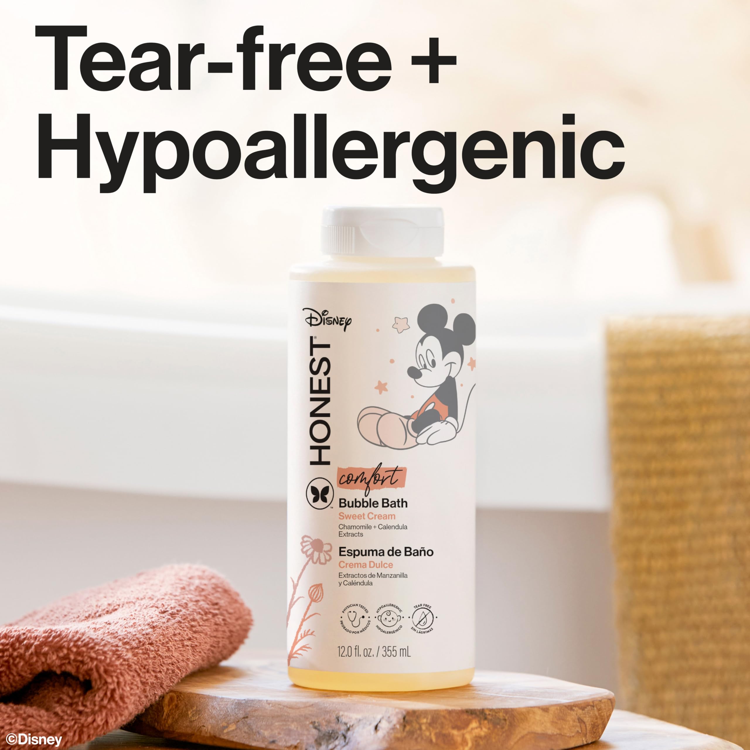 The Honest Company Foaming Bubble Bath, Naturally Derived, Tear-free, Hypoallergenic, Citrus Vanilla Refresh, 12 fl oz