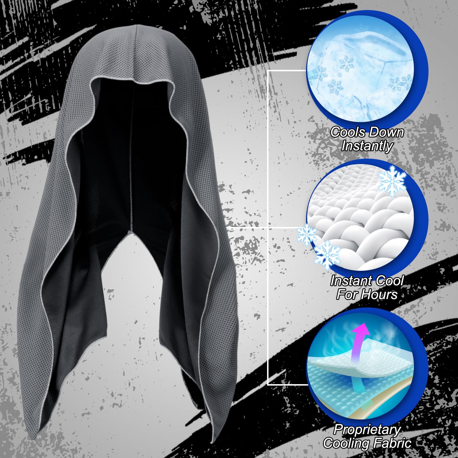 Bencailor 6 Pcs Cooling Hoodie Towel for Face Sport Hood Towel Cooling Towels Neck Cooler Cooling Neck Wraps Soft Breathable Chilly Camping Towels Absorbent Microfiber Towel