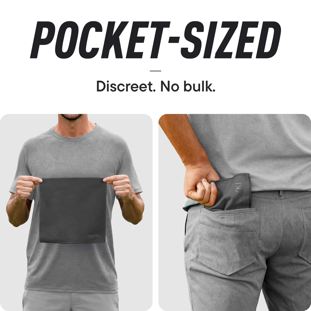 DRYKI Sweat Absorbing Handkerchiefs - The Original Pocket-Sized Sweat Towels - Quick-Dry Microfiber Sweat Rags for Face, Hands, & Body - Men & Women - Gym, Sports, and Work (Forest: 5 Pack)
