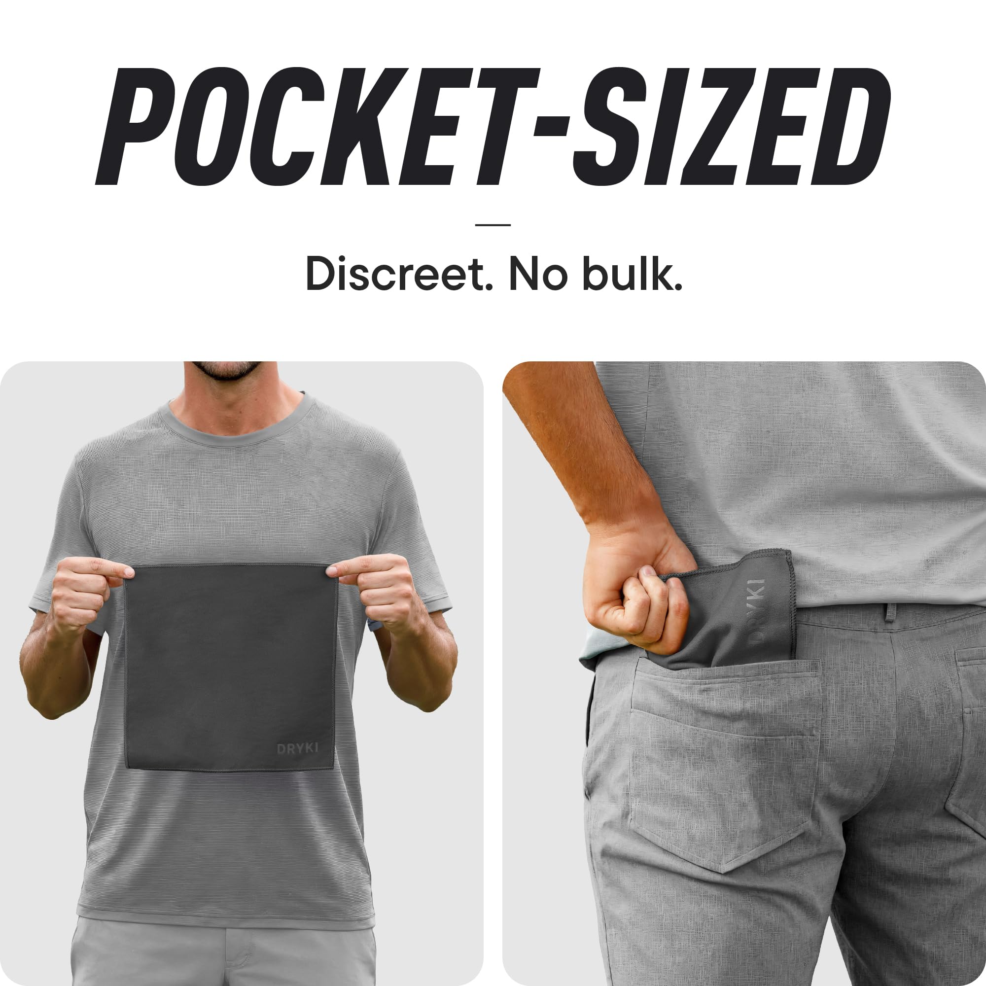 DRYKI Sweat Absorbing Handkerchiefs - The Original Pocket-Sized Sweat Towels - Quick-Dry Microfiber Sweat Rags for Face, Hands, & Body - Men & Women - Gym, Sports, and Work (Forest: 5 Pack)