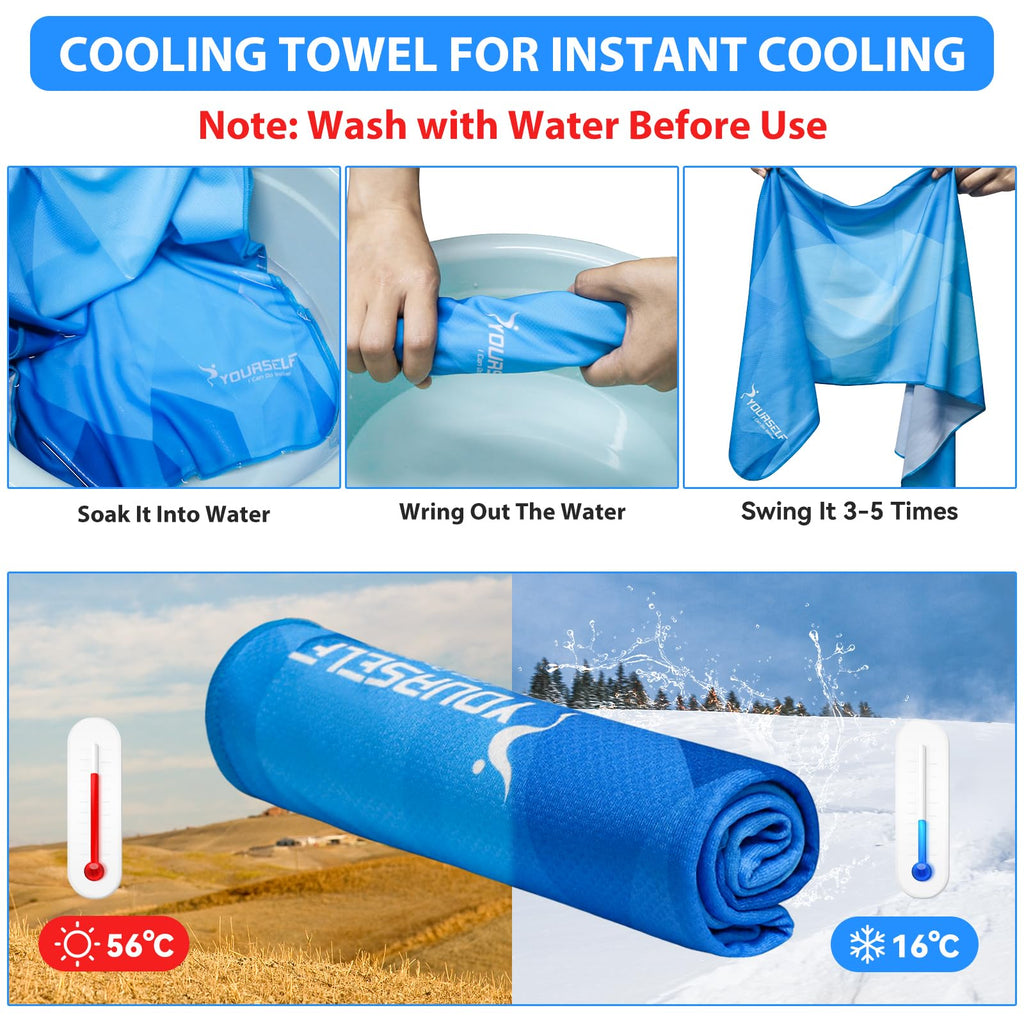 SYOURSELF Cooling Towel, Cooling Towels for Neck,40" x 12"Ice Towel for Instant Cooling Relief, Soft Breathable Chilly Towel, Perfect Yoga, Golf, Sports, Gym, Workout, Athletes Towel (1PC-Orange)