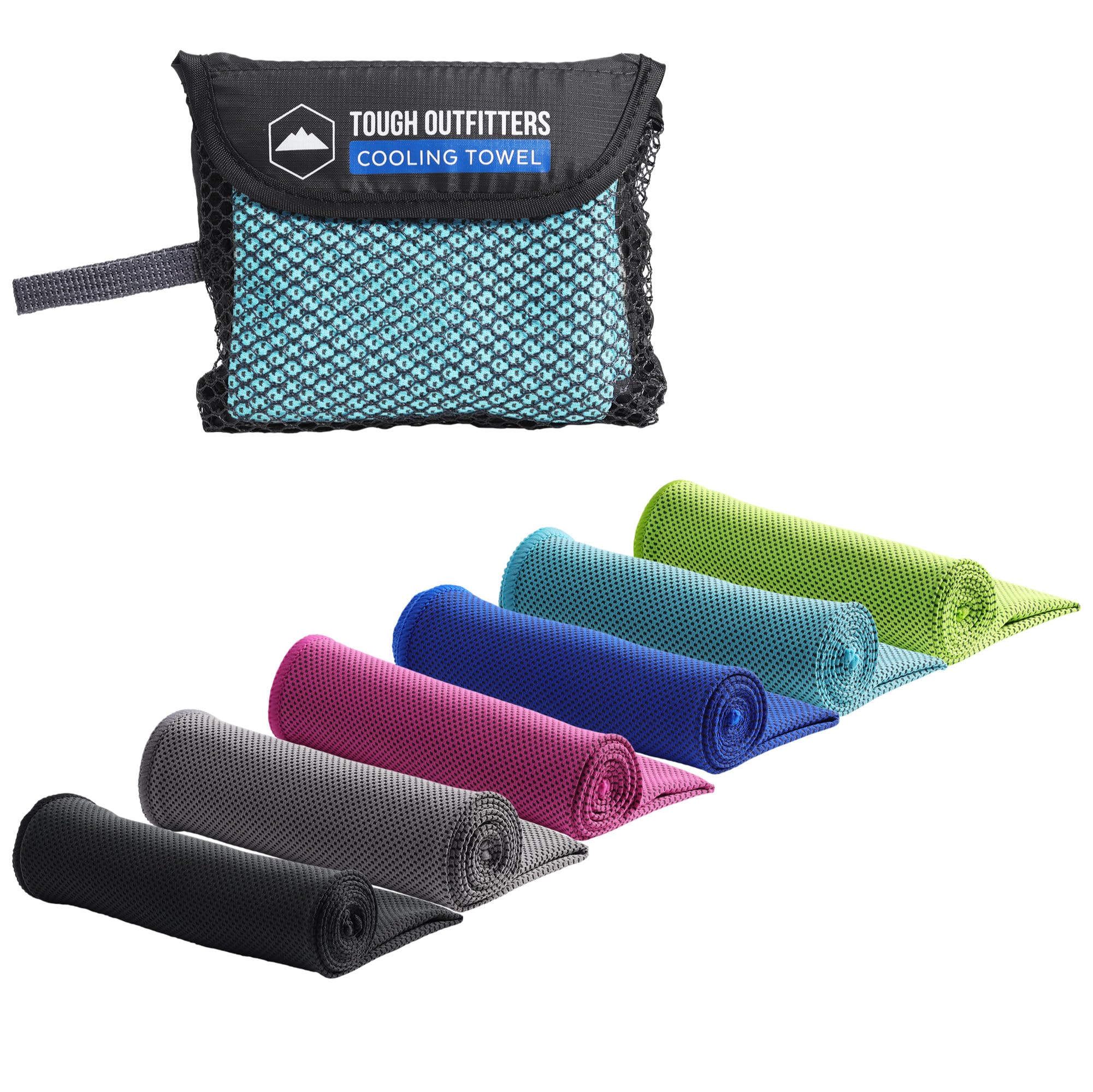 Tough Outdoors Cooling Towels for Neck Face - Neck Cooling Towel for Hot Weather Yoga Sports Golf Sweat - Instant Cold Towel