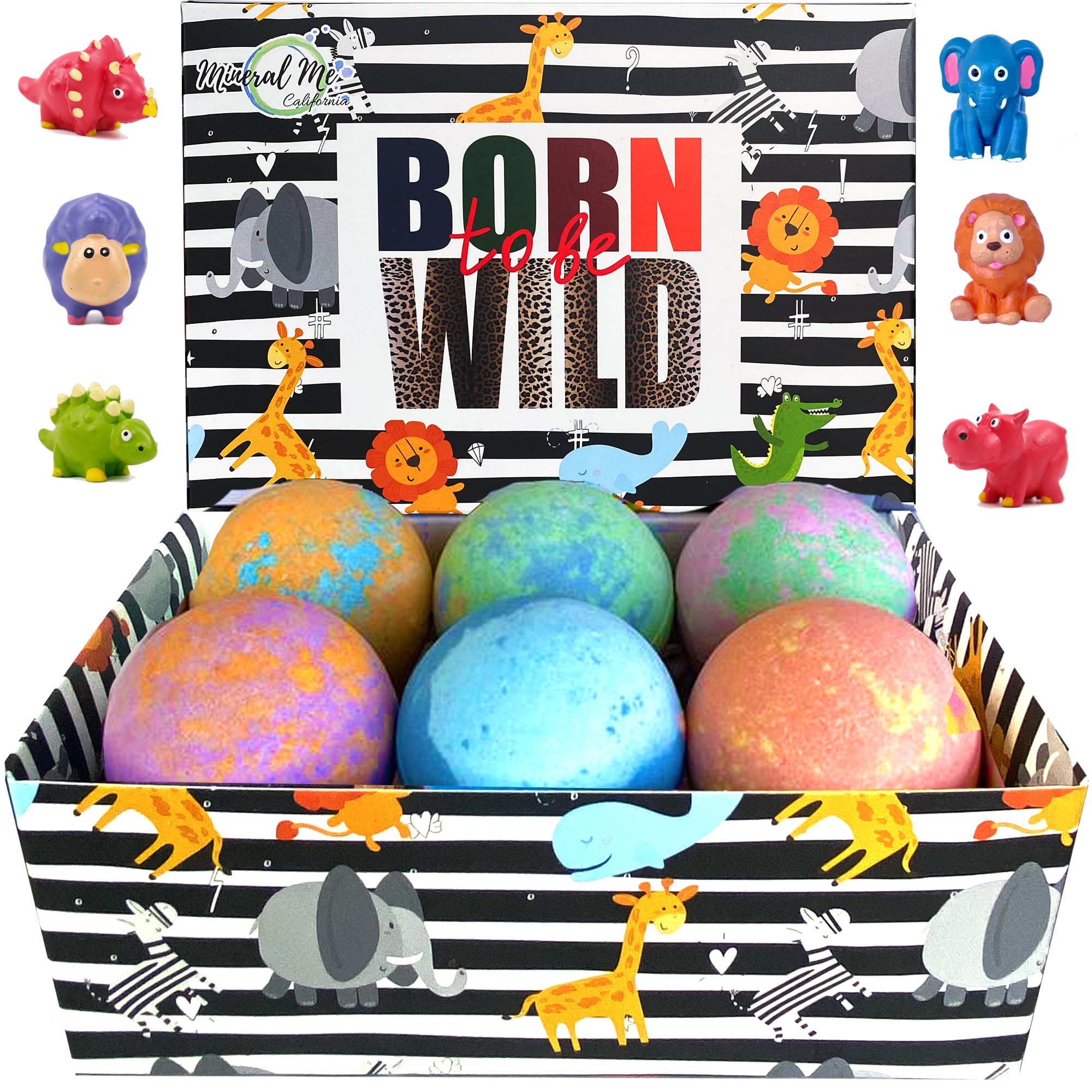 Bath Bombs for Kids with Surprise Inside - Organic Bath Fizzies with Toys Inside. All Natural, Gentle, and Kids Safe, Rainbow Spa Bath Fizz Balls, Birthday Gifts for Boys, Toddlers, Baby