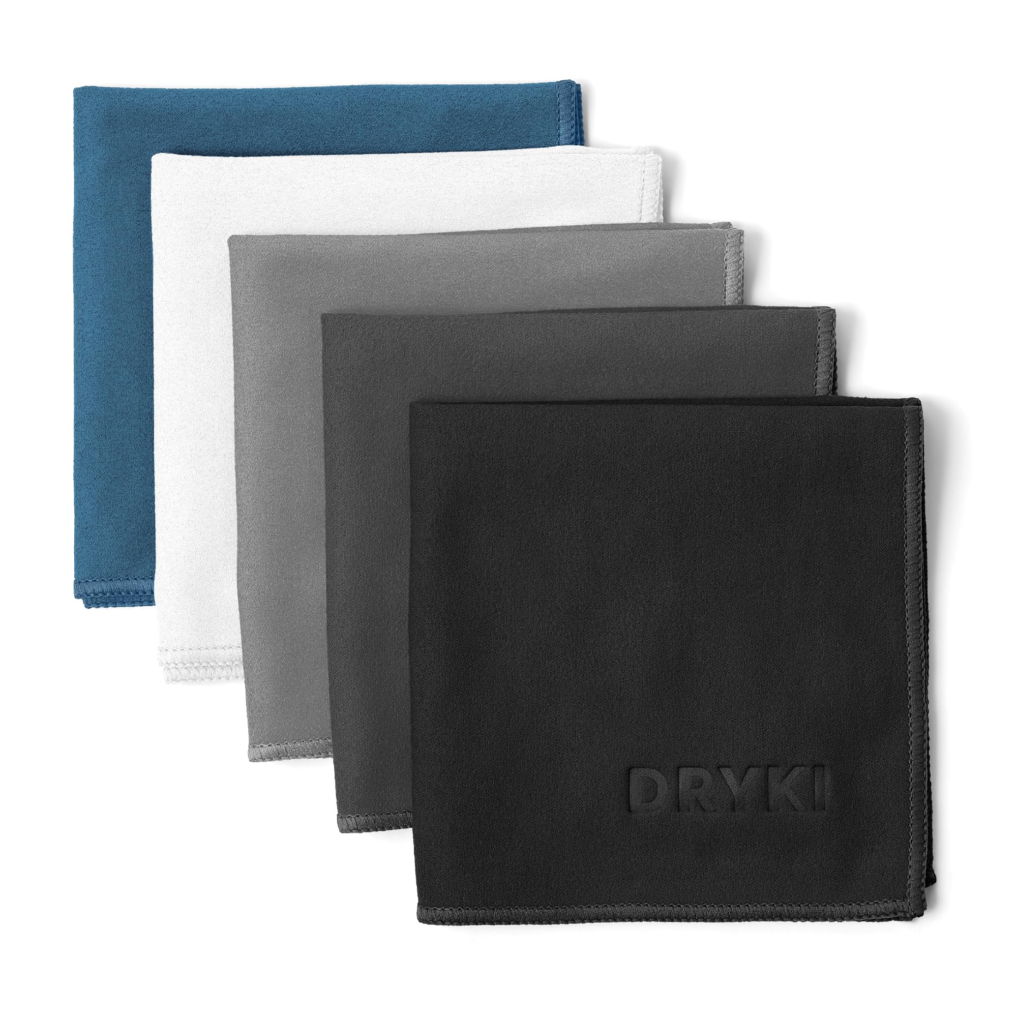 DRYKI Sweat Absorbing Handkerchiefs - The Original Pocket-Sized Sweat Towels - Quick-Dry Microfiber Sweat Rags for Face, Hands, & Body - Men & Women - Gym, Sports, and Work (Forest: 5 Pack)
