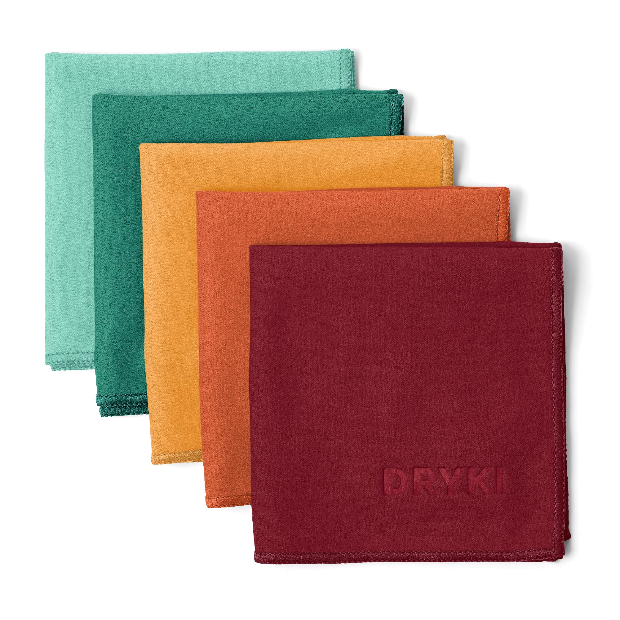 DRYKI Pocket-Sized Sweat Towels - The Original Sweat Absorbing Handkerchiefs - Quick-Dry Microfiber Sweat Rags for Face, Hands, & Body - Men & Women - Gym, Sports, and Work (Desert: 5 Pack)