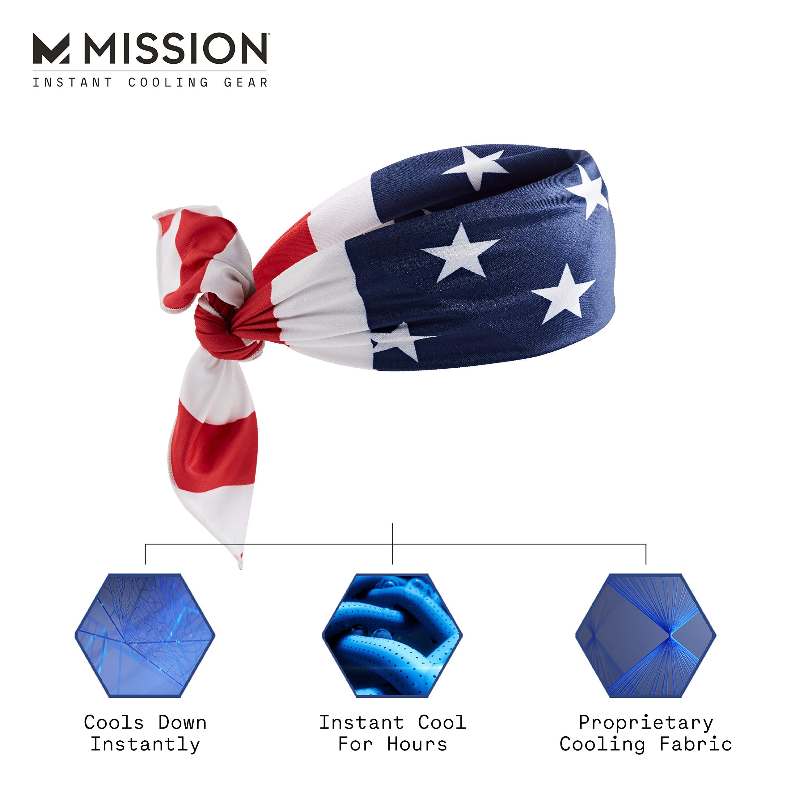 MISSION Cooling Bandana - Lightweight & Breathable - Cools Up to 2 Hours - UPF 50 Sun Protection - Machine Washable